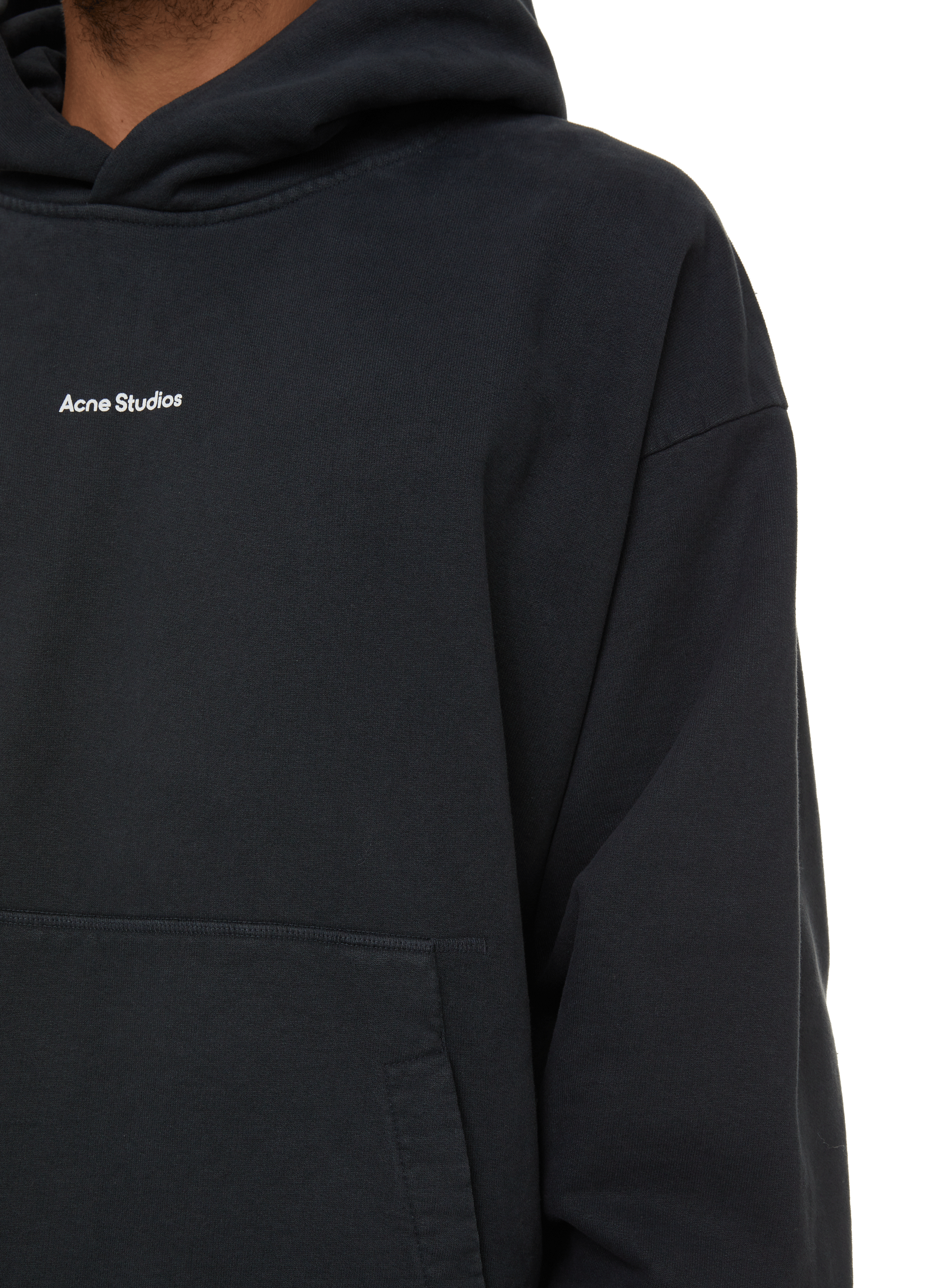 Hoodie à logo en coton ACNE STUDIOS Noir