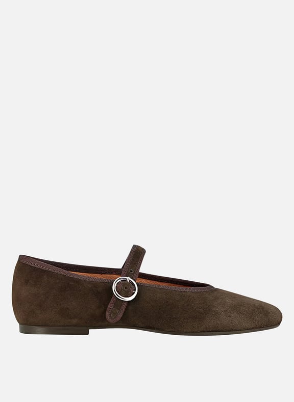 Ballerines en cuir velours deesse Marron by JONAK JONAK Ballerines en cuir velours deesse Marron