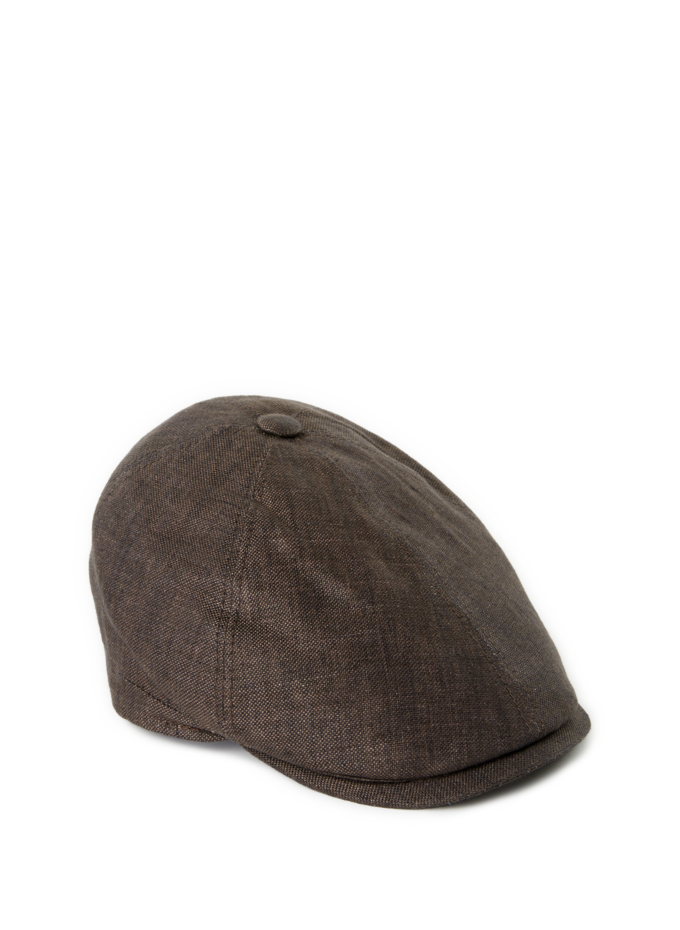 Linen baker boy cap Brown
