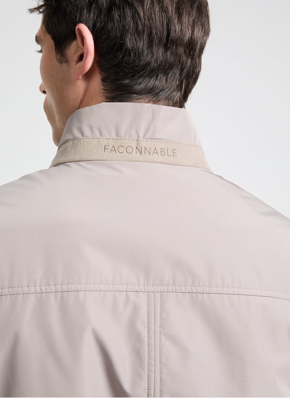 Veste courte à col montant | Beige by FACONNABLE Veste courte à col montant Beige