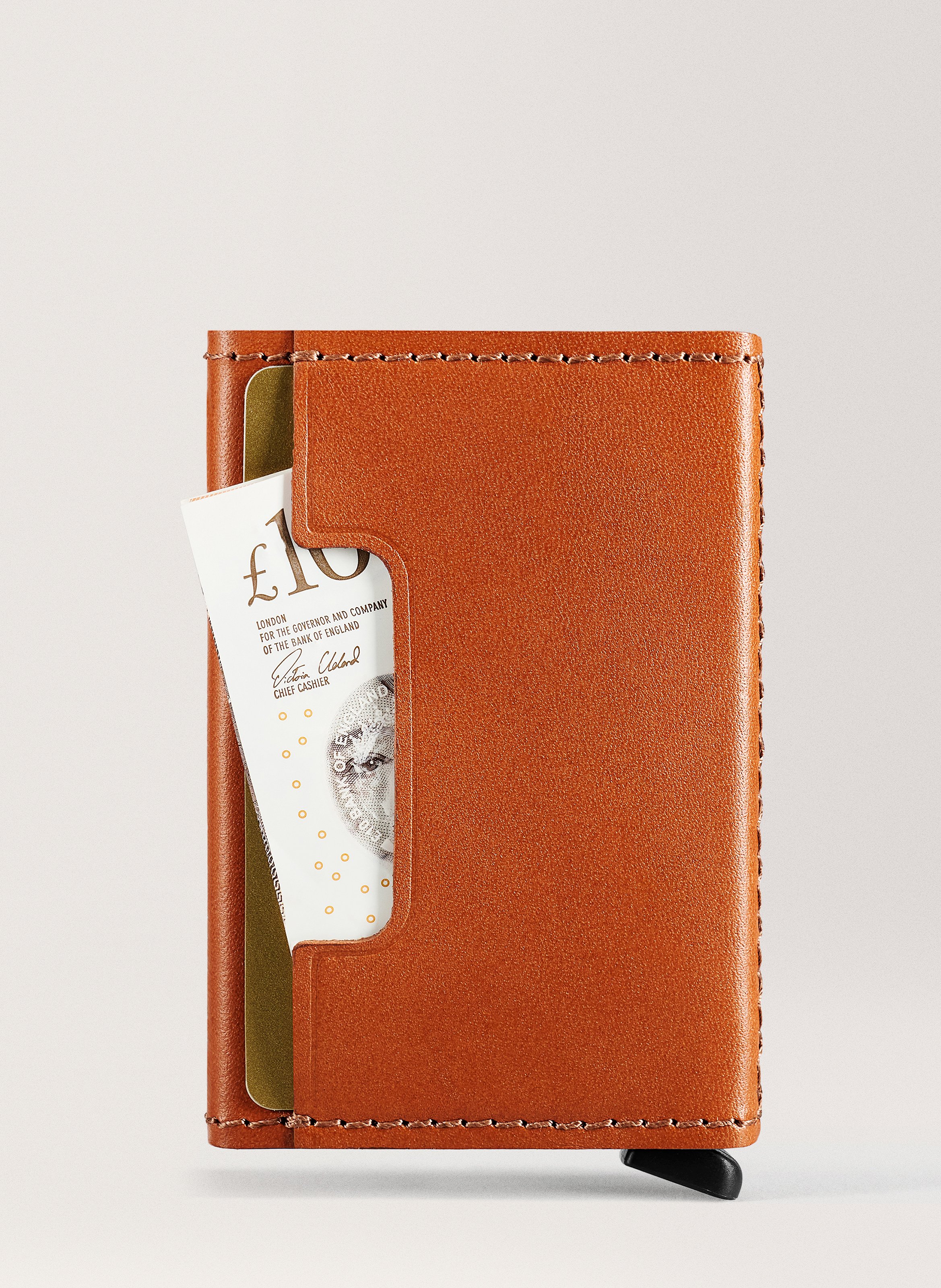 Porte-cartes 'The Cardprotector' en cuir vachetta CARL FRIEDRIK Marron