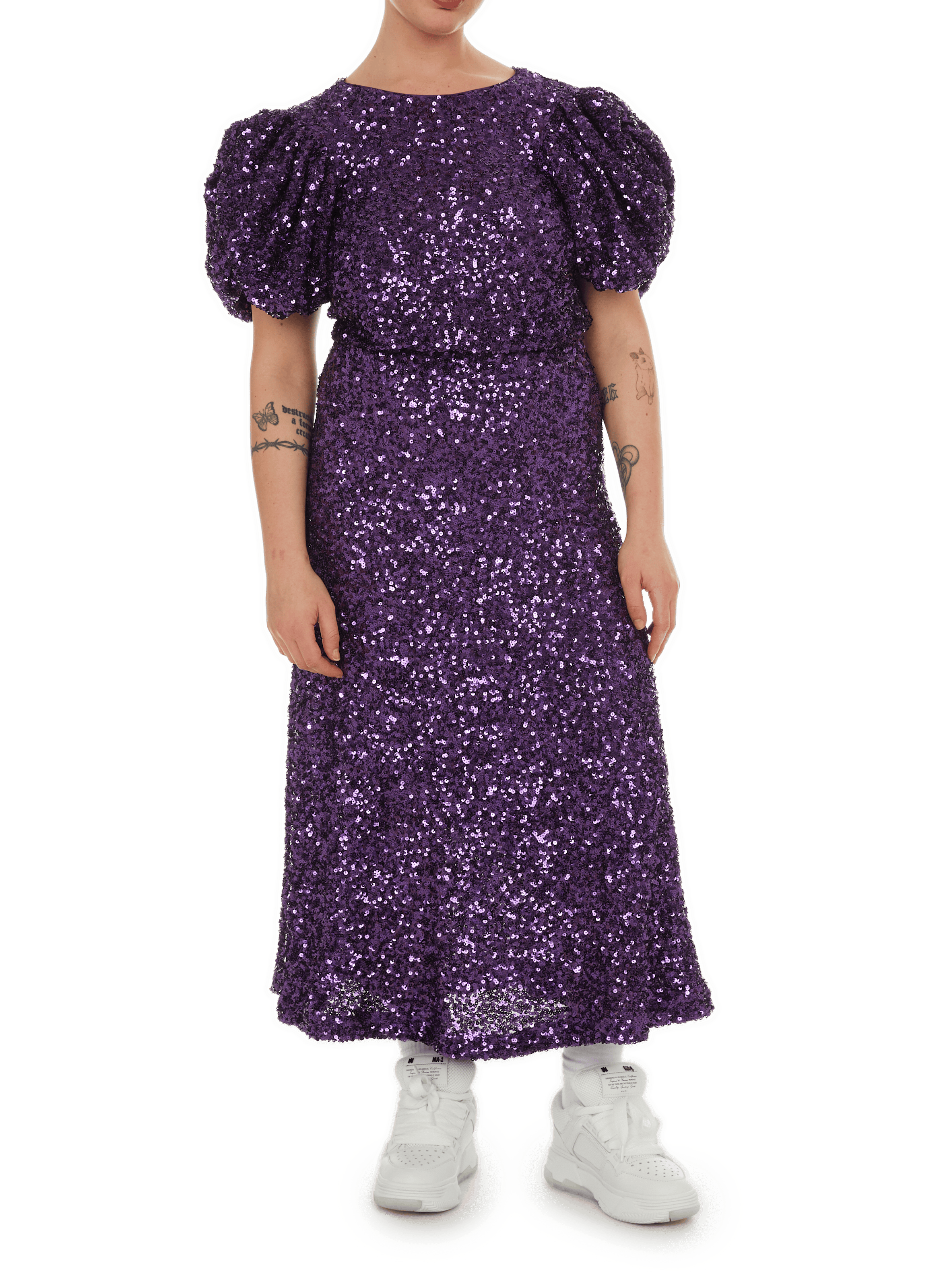 ROTATE Fitted sequin maxi dress  Purple