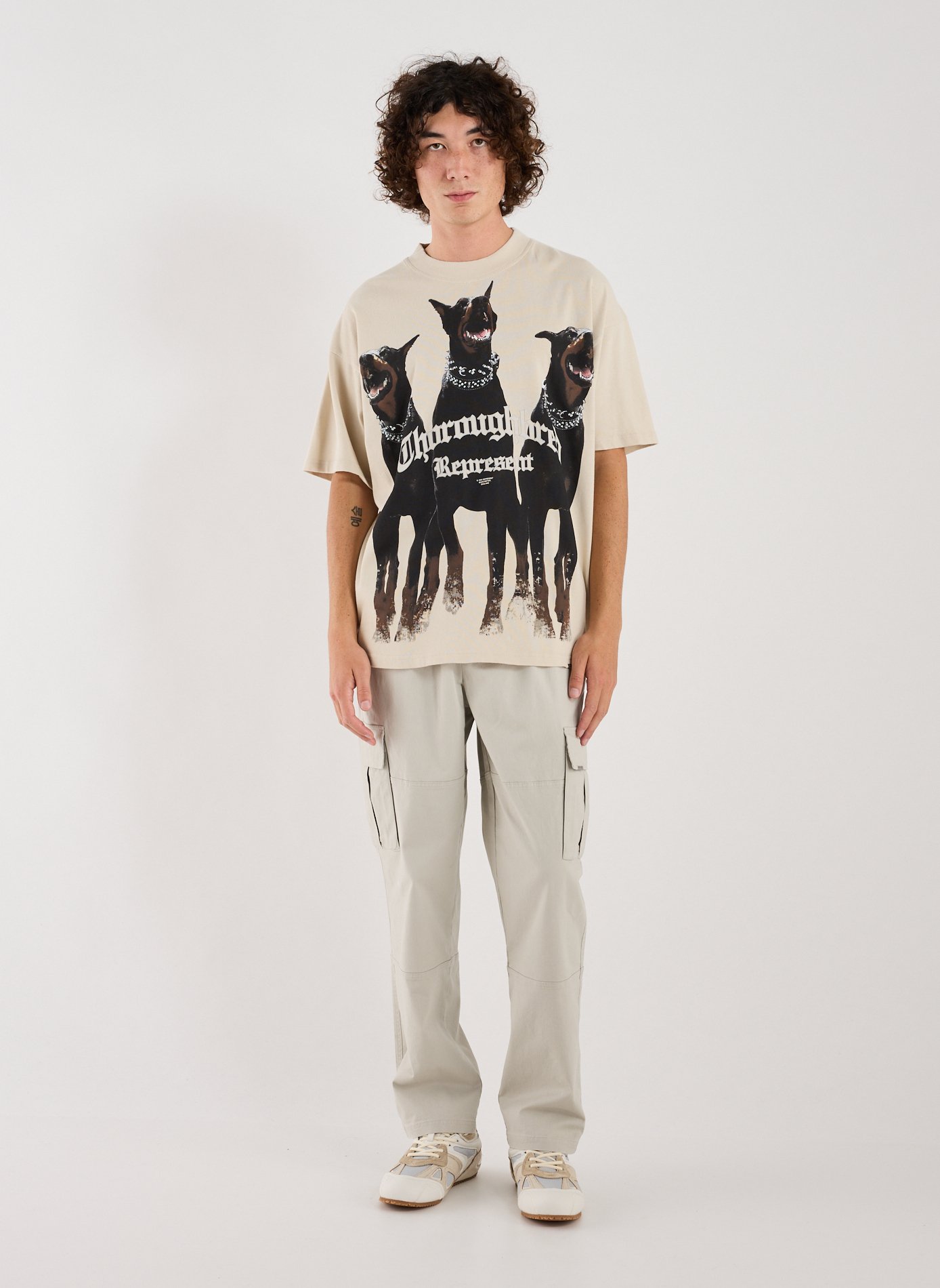 Biker-style cotton t-shirt REPRESENT White