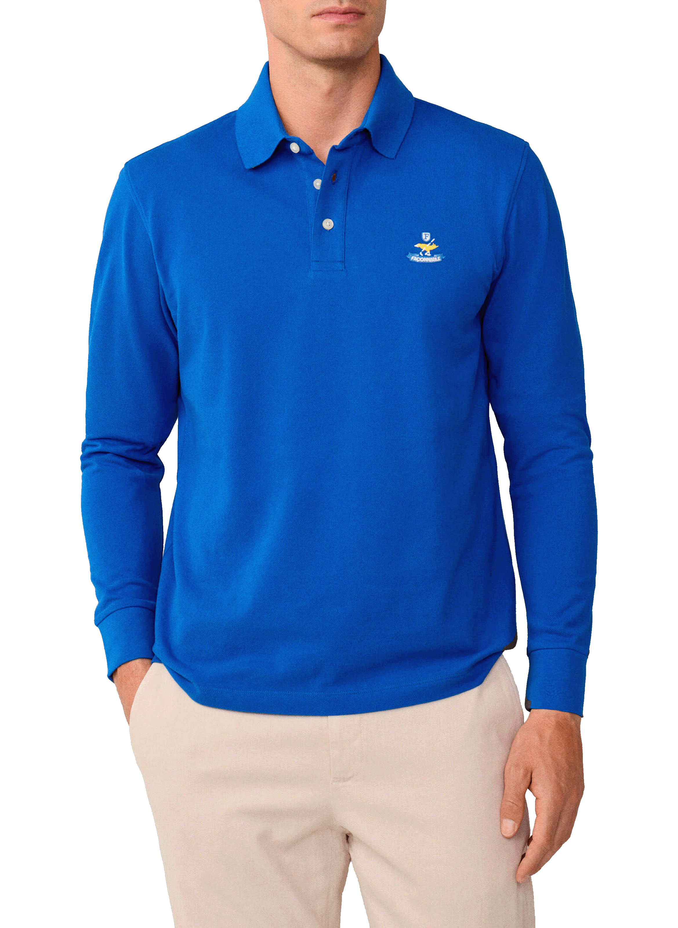 FACONNABLE Polo à manches longues en coton Bleu