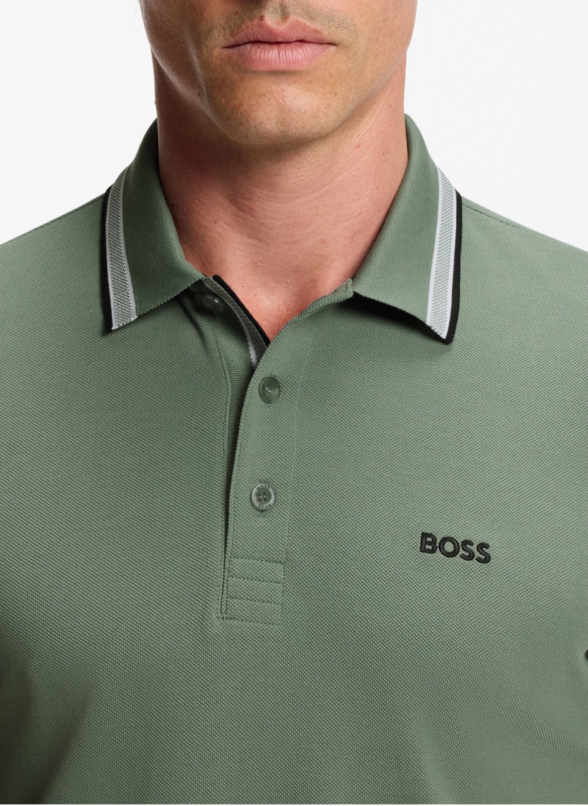 Polo regular fit en coton BOSS Kaki