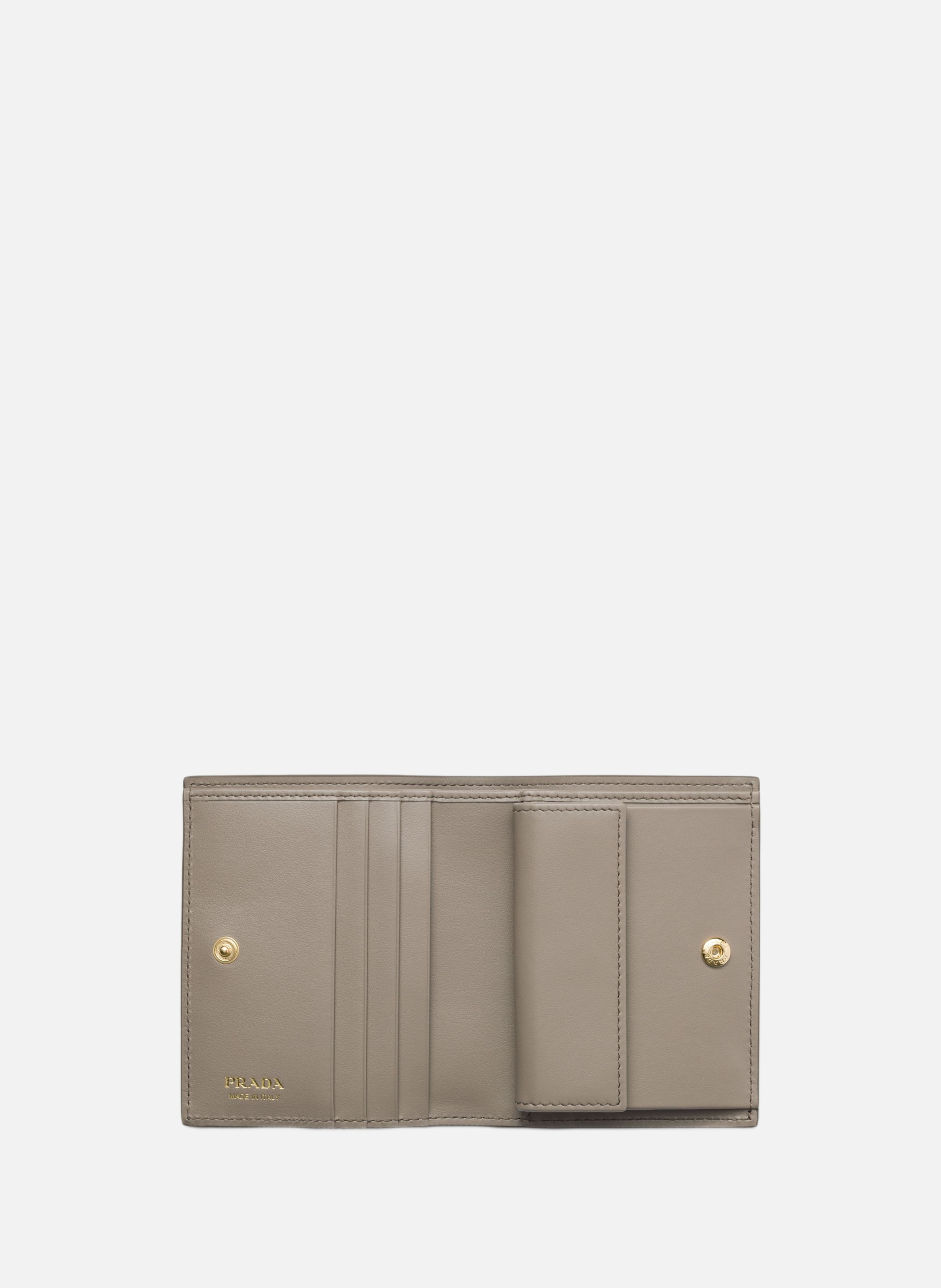 Petit portefeuille en cuir PRADA Gris
