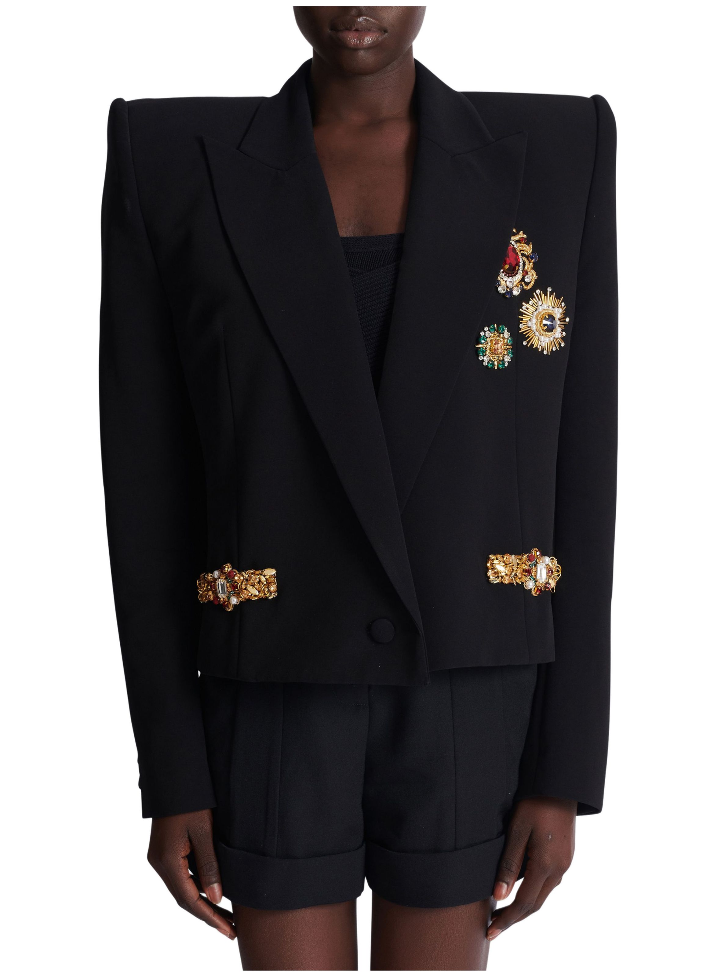 Spencer brodé BALMAIN Noir