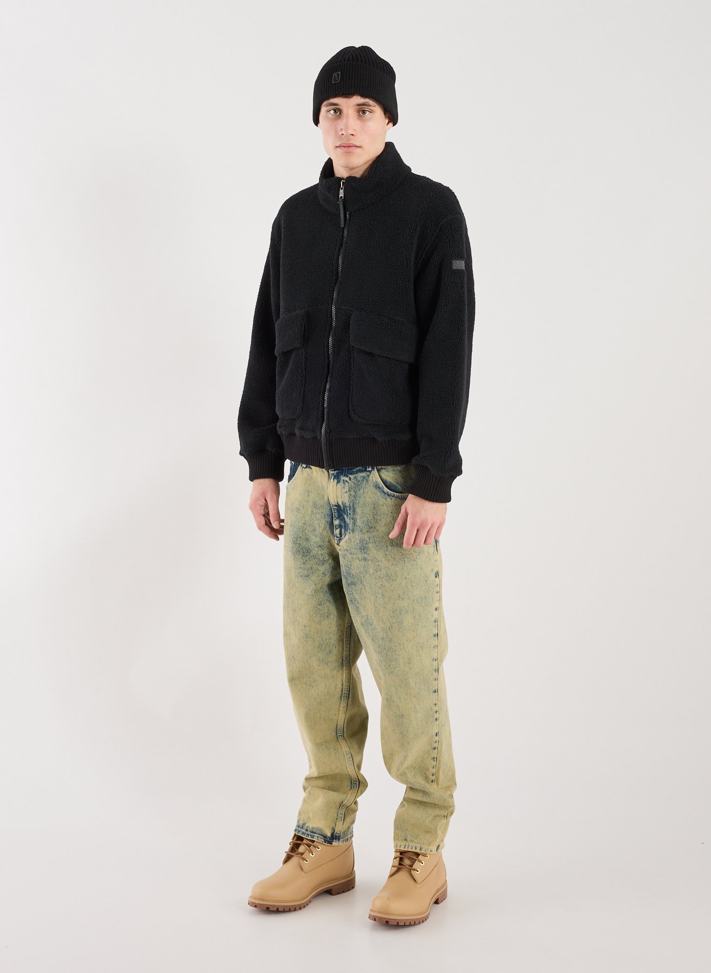 Blouson shearling à col montant AIGLE Noir