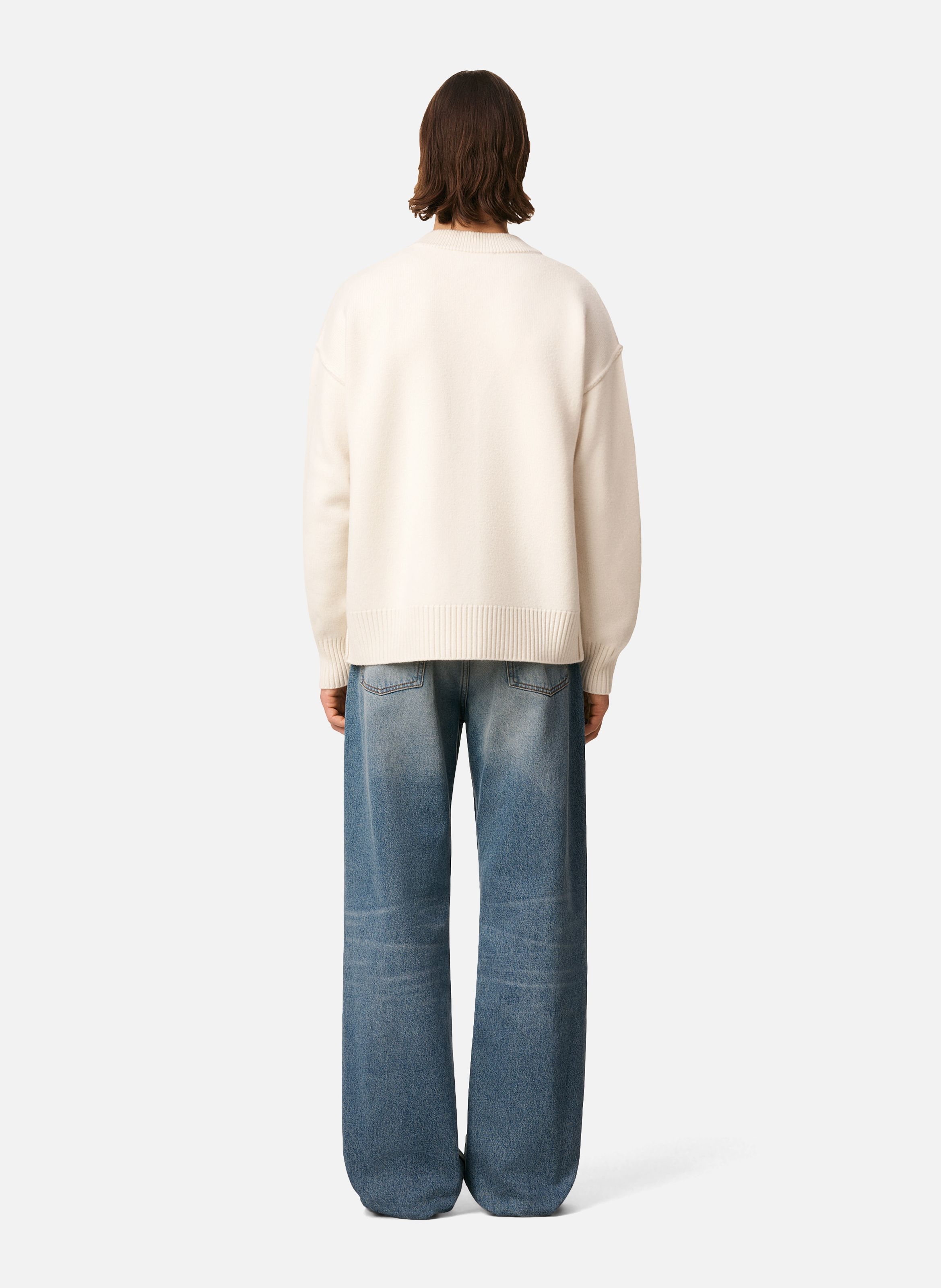 Cardigan ami de coeur en laine unisexe AMI PARIS Blanc