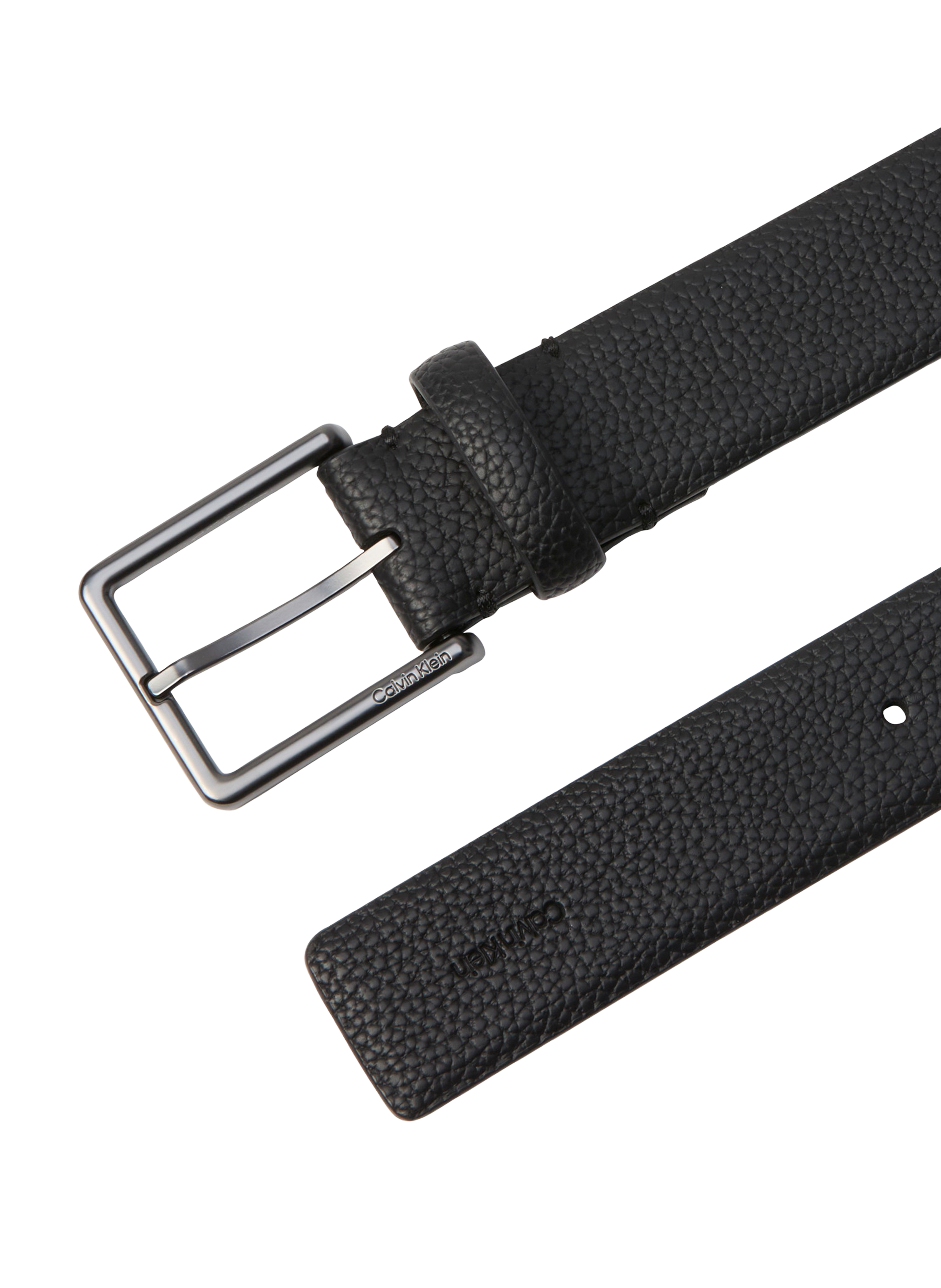 Ceinture grainée en cuir de vache CALVIN KLEIN Noir