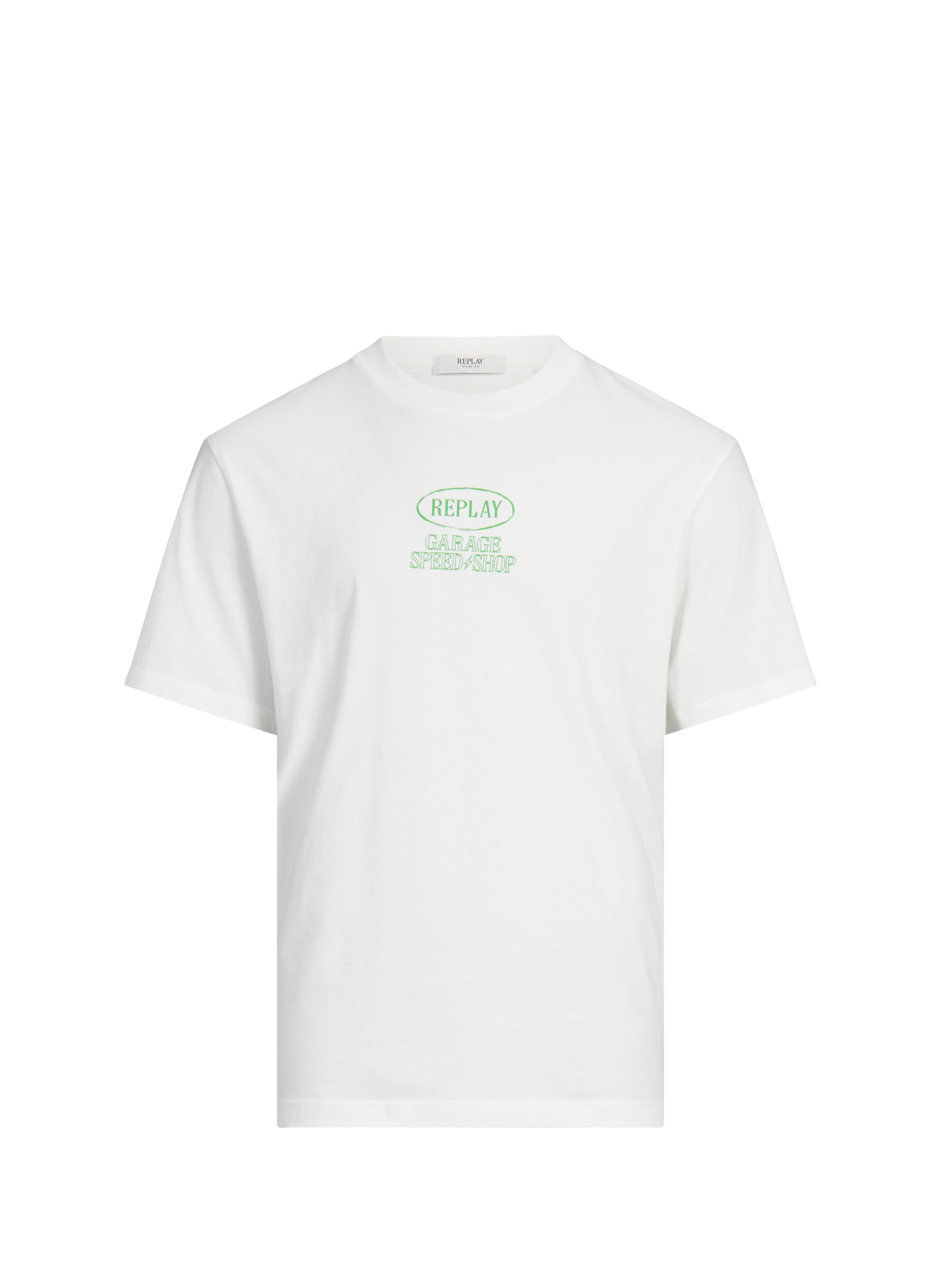 Biker-style cotton t-shirt REPLAY White