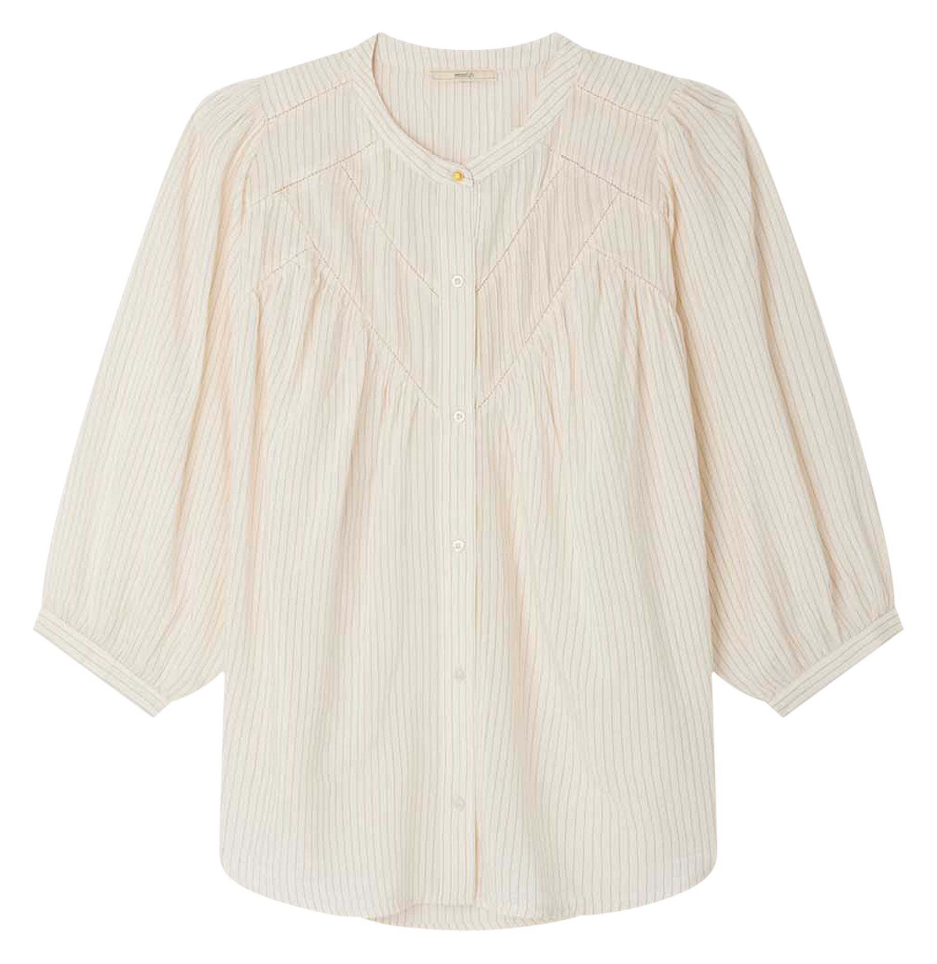 Chemise ample col mao en coton mélangé savi SESSUN Beige