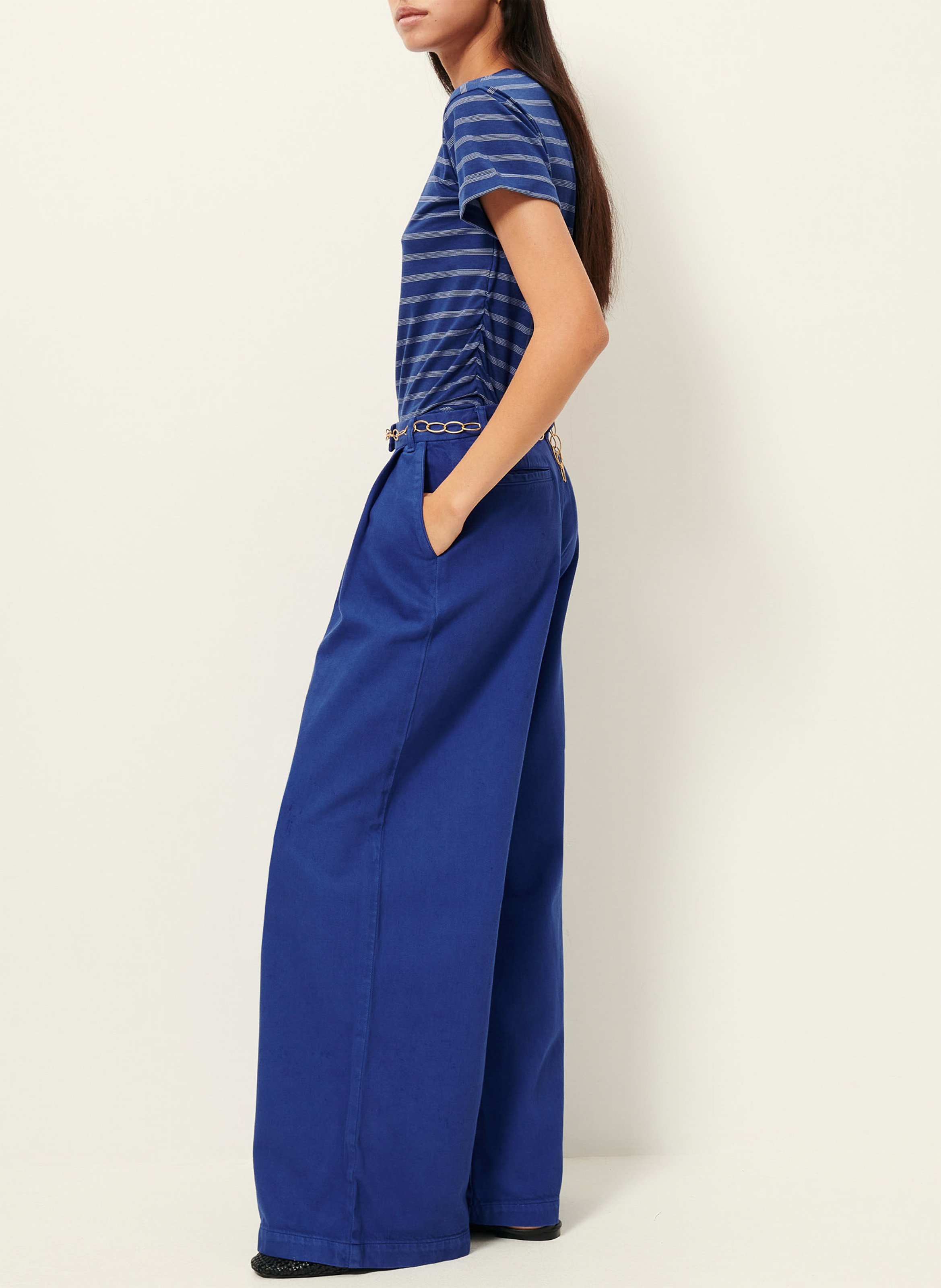 Pantalon large en coton tamayo SESSUN Bleu