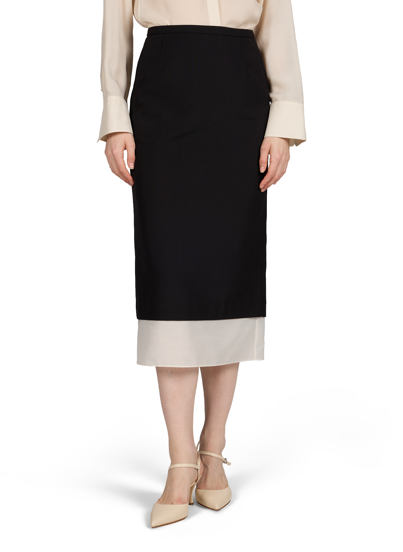 Gonna diritta con fodera SANDBEIGE Nero