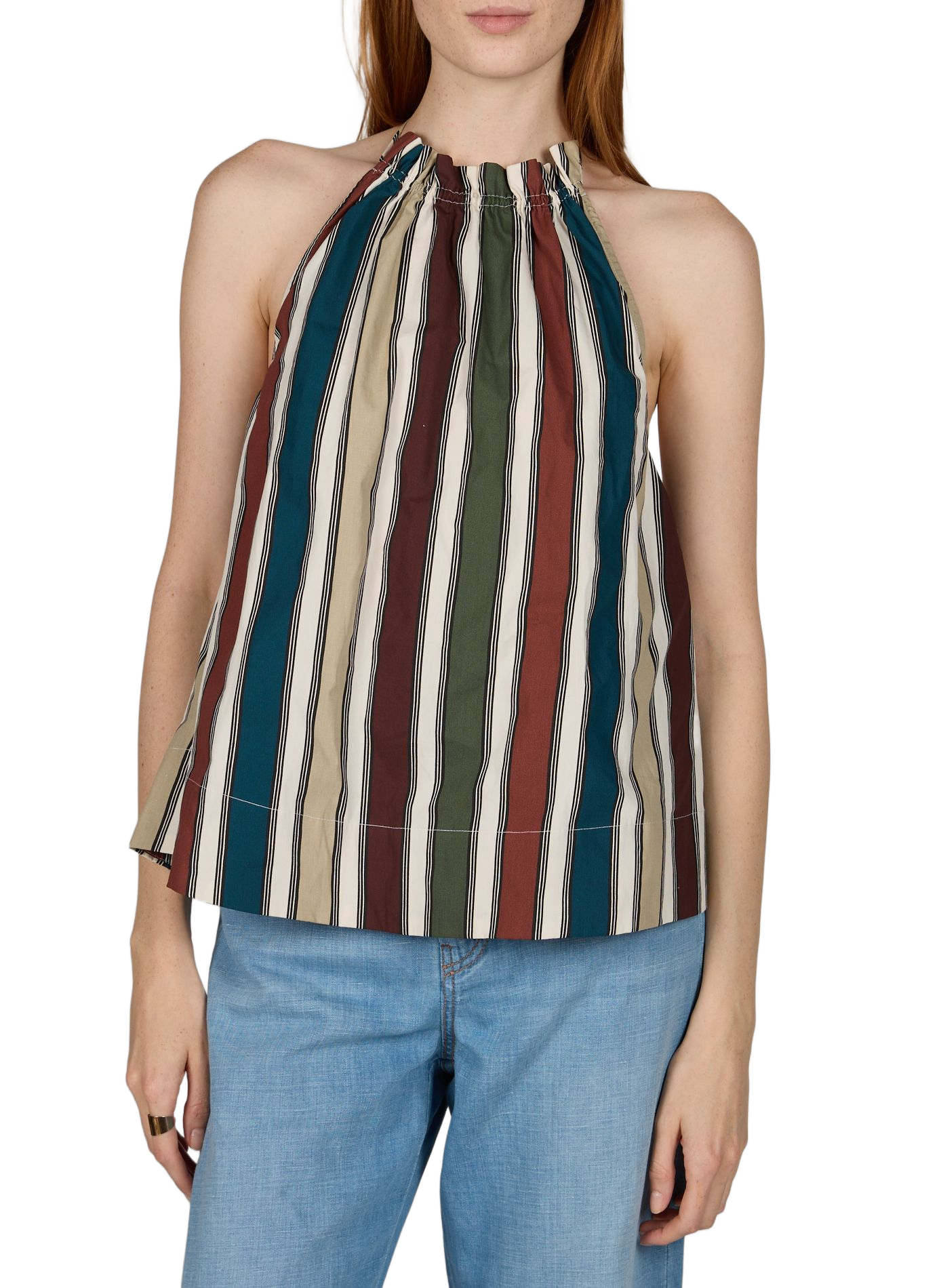 Striped top with cowl neck Tscami TOPSHOP Brown