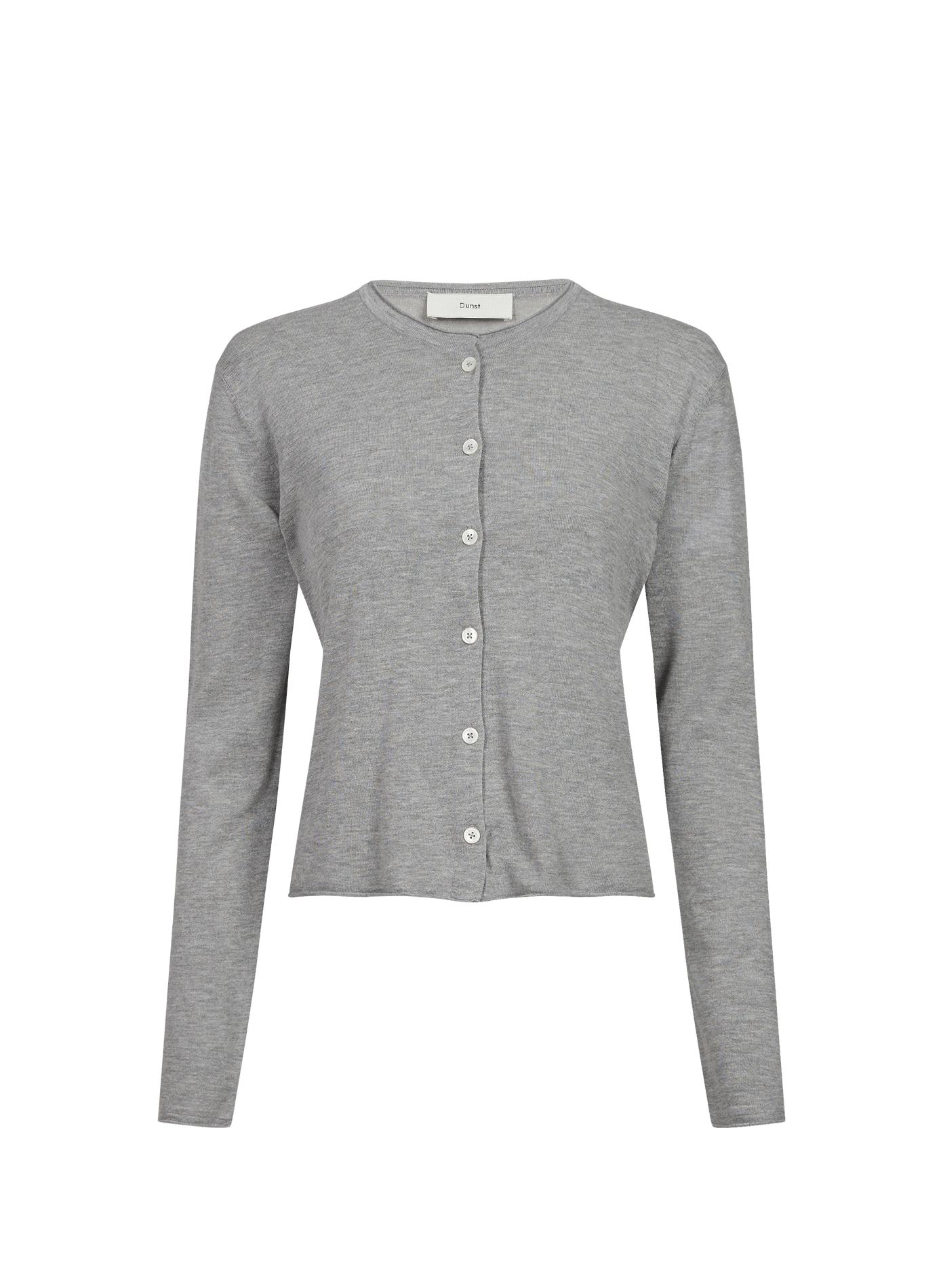 Transparent round-neck cardigan in blended cotton DUNST Grey