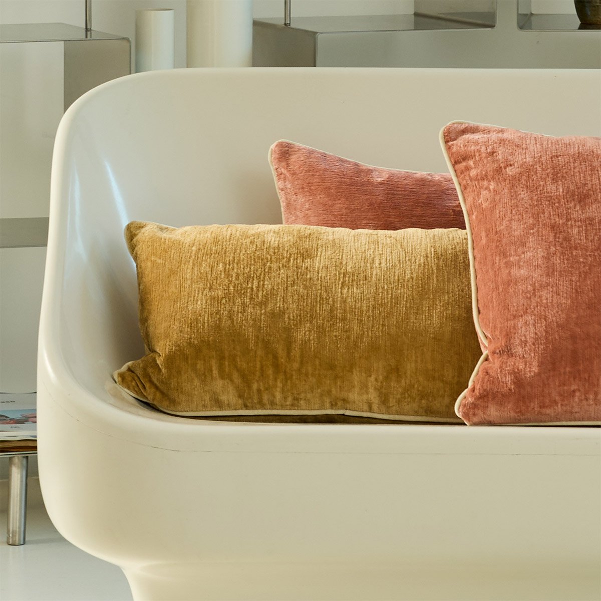 Housse de coussin en velours, orphéo YVES DELORME Marron