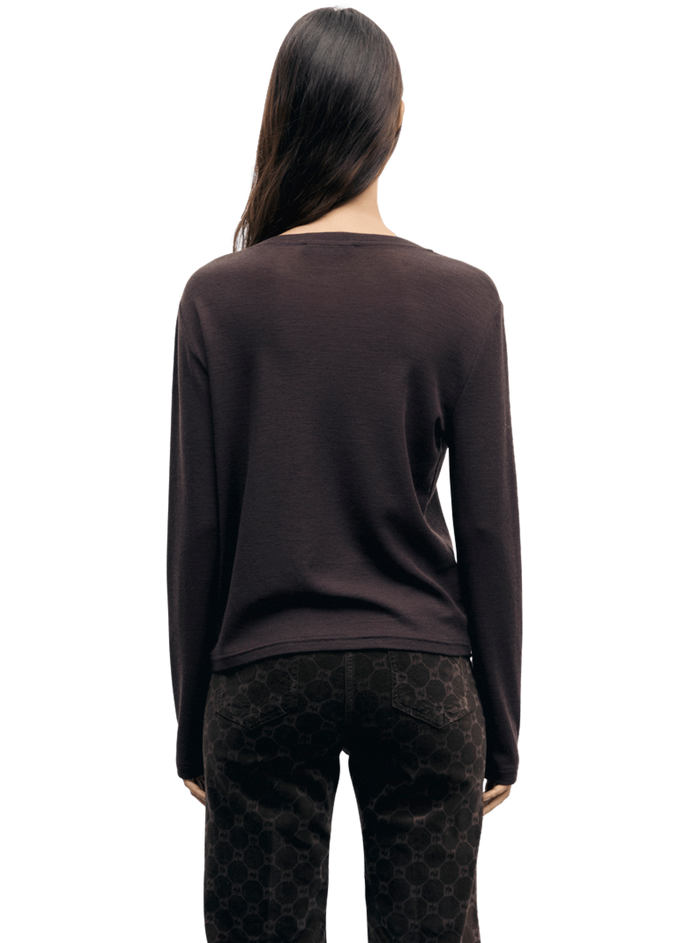 T-shirt en laine à boutons - balie GERARD DAREL Marron