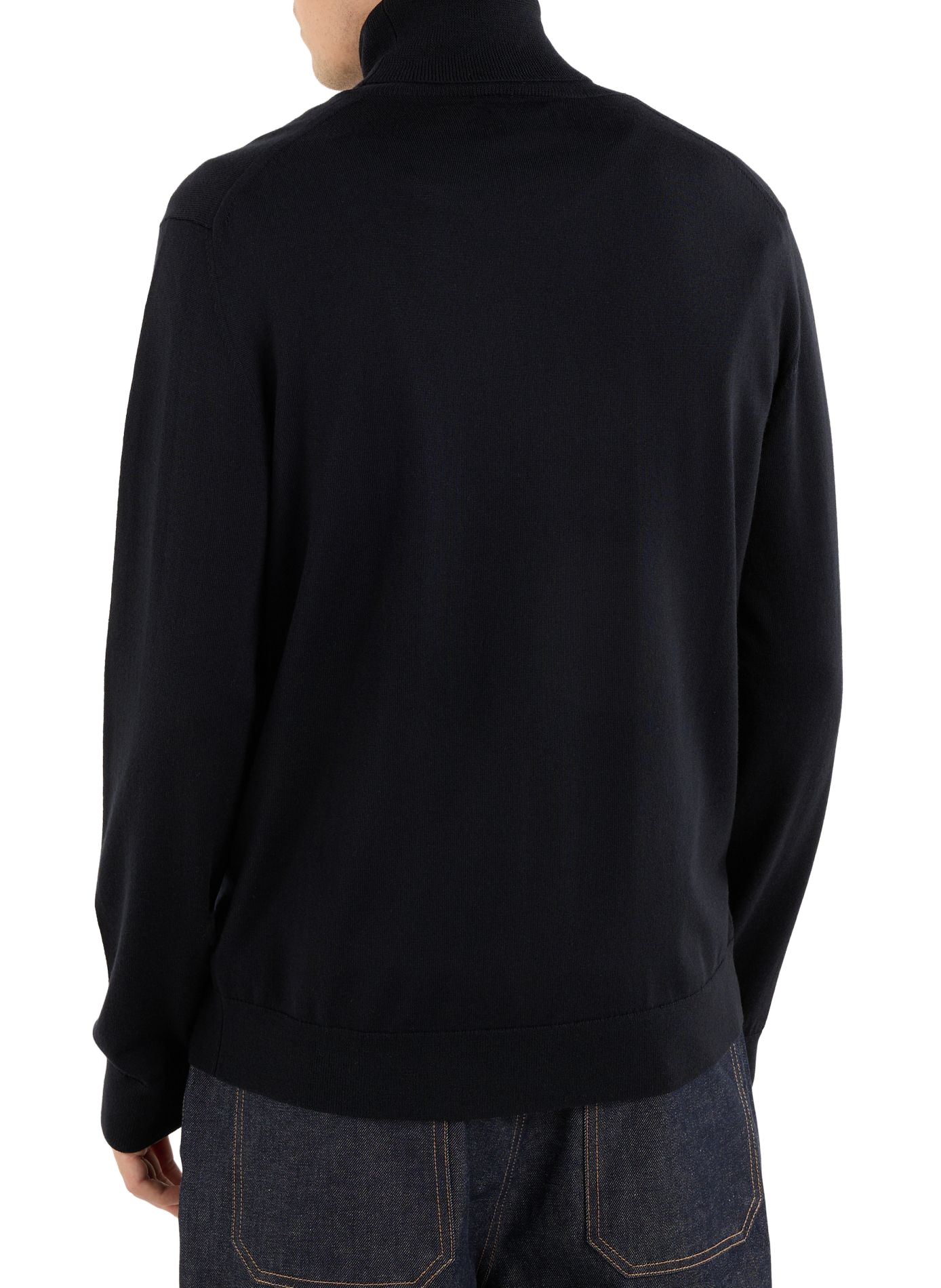 Merino wool turtleneck jumper | Blue SAISON 1865 Men