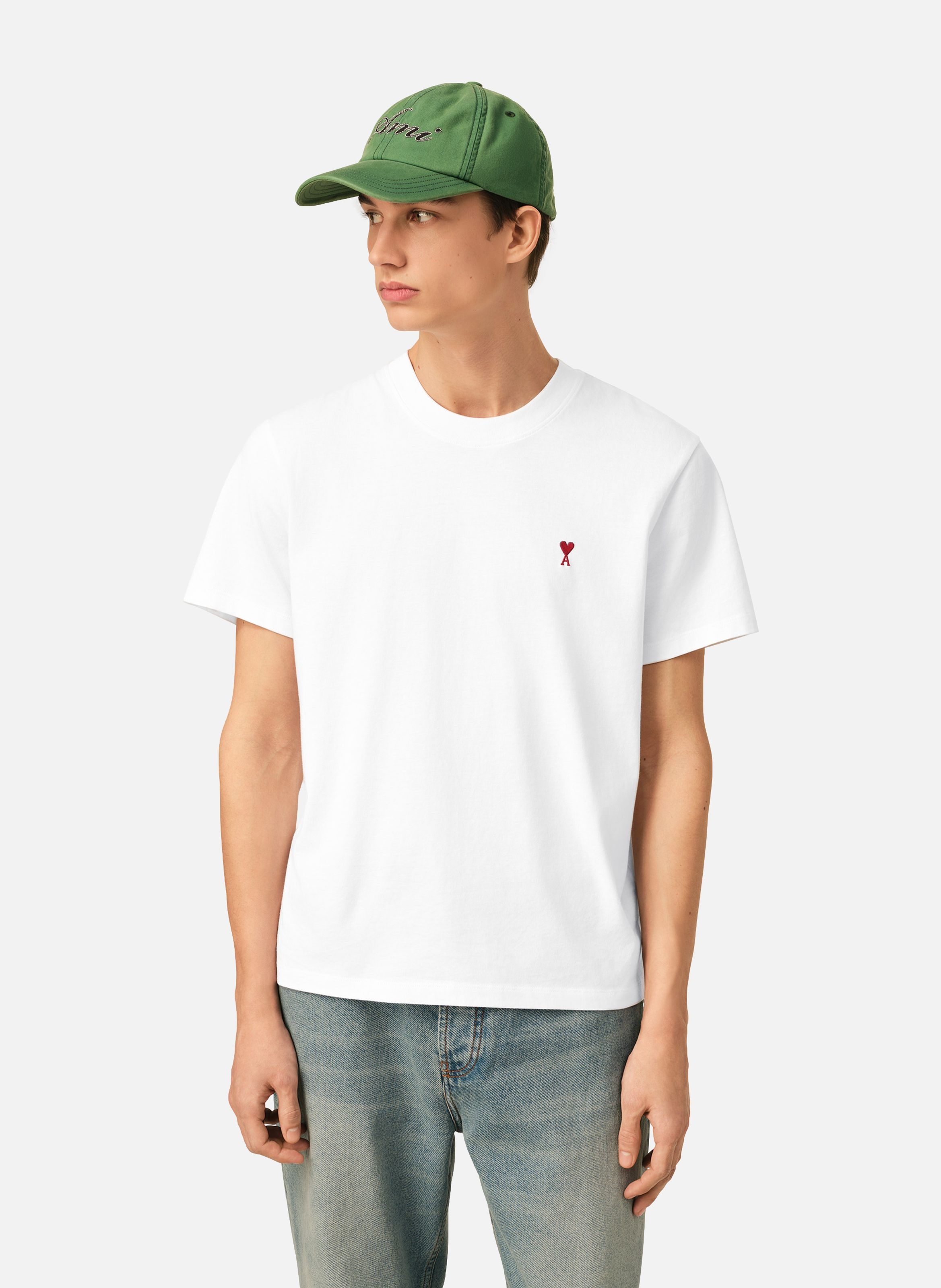 T-shirt ami de coeur rouge unisexe AMI PARIS Blanc