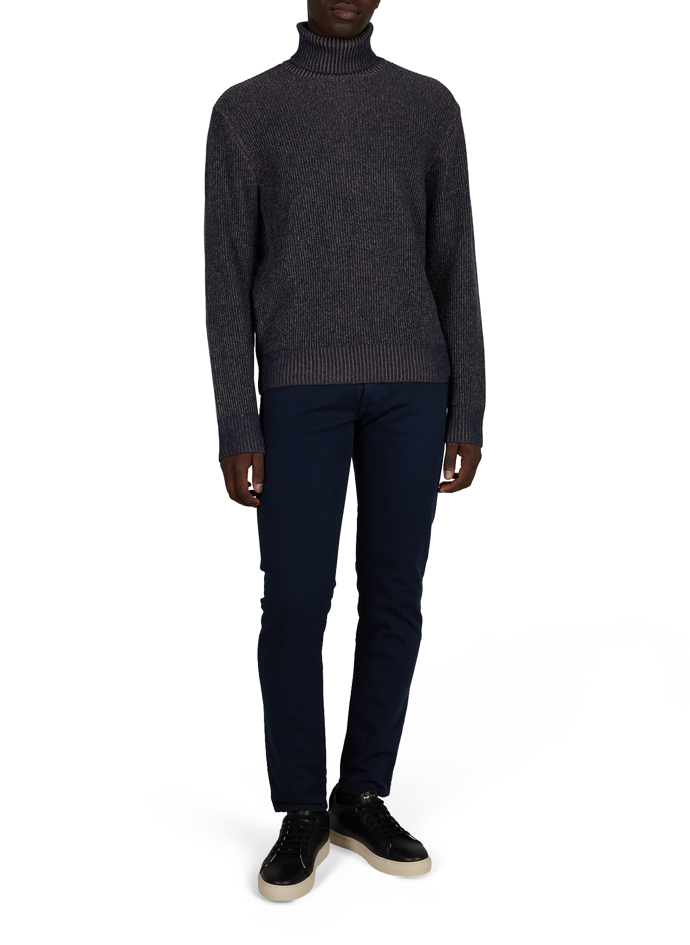 Straight fit turtleneck sweater in wool and cashmere PAUL & SHARK Multicolour