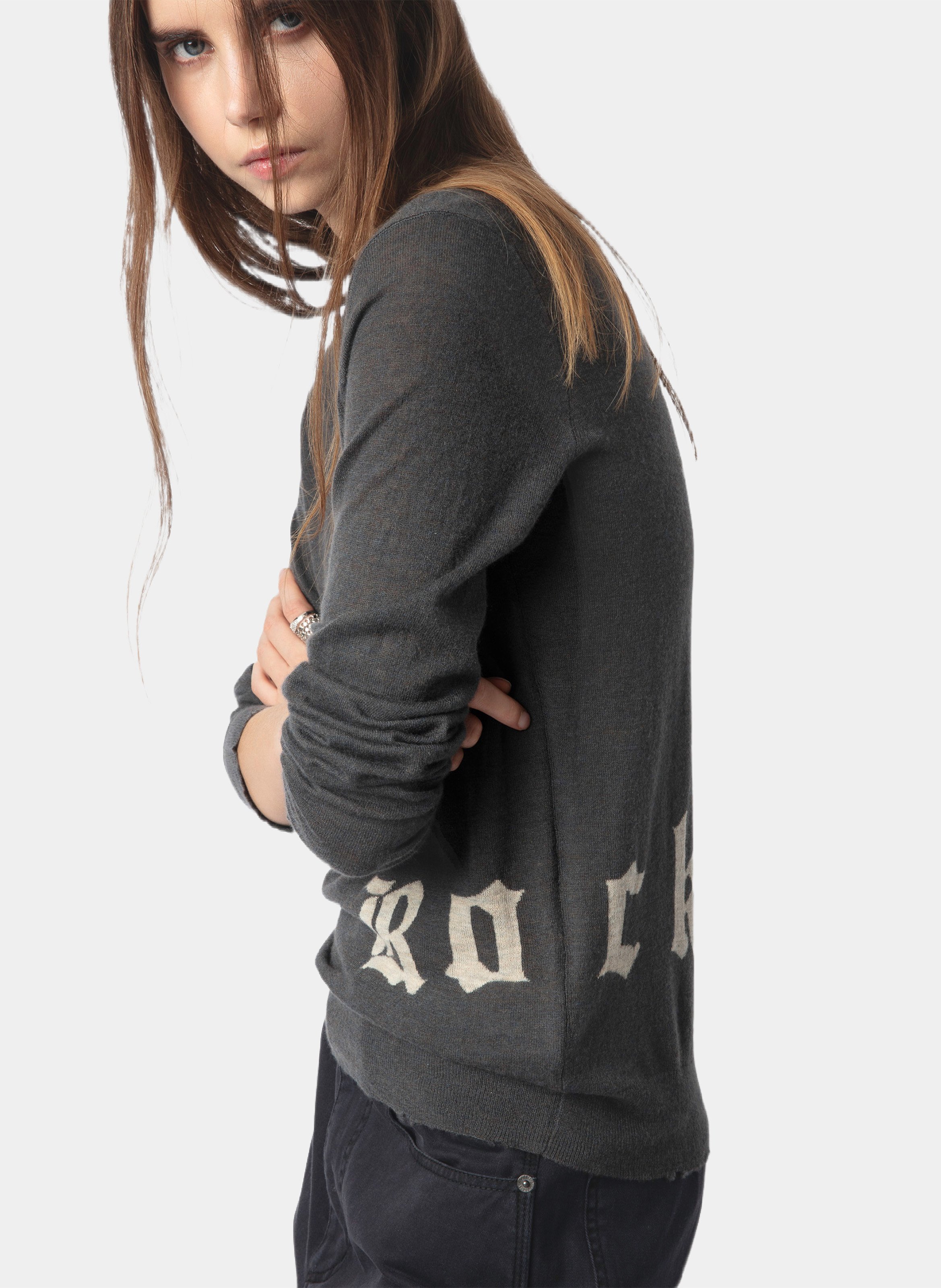 Pull droit en cachemire ivy ZADIG&VOLTAIRE Gris