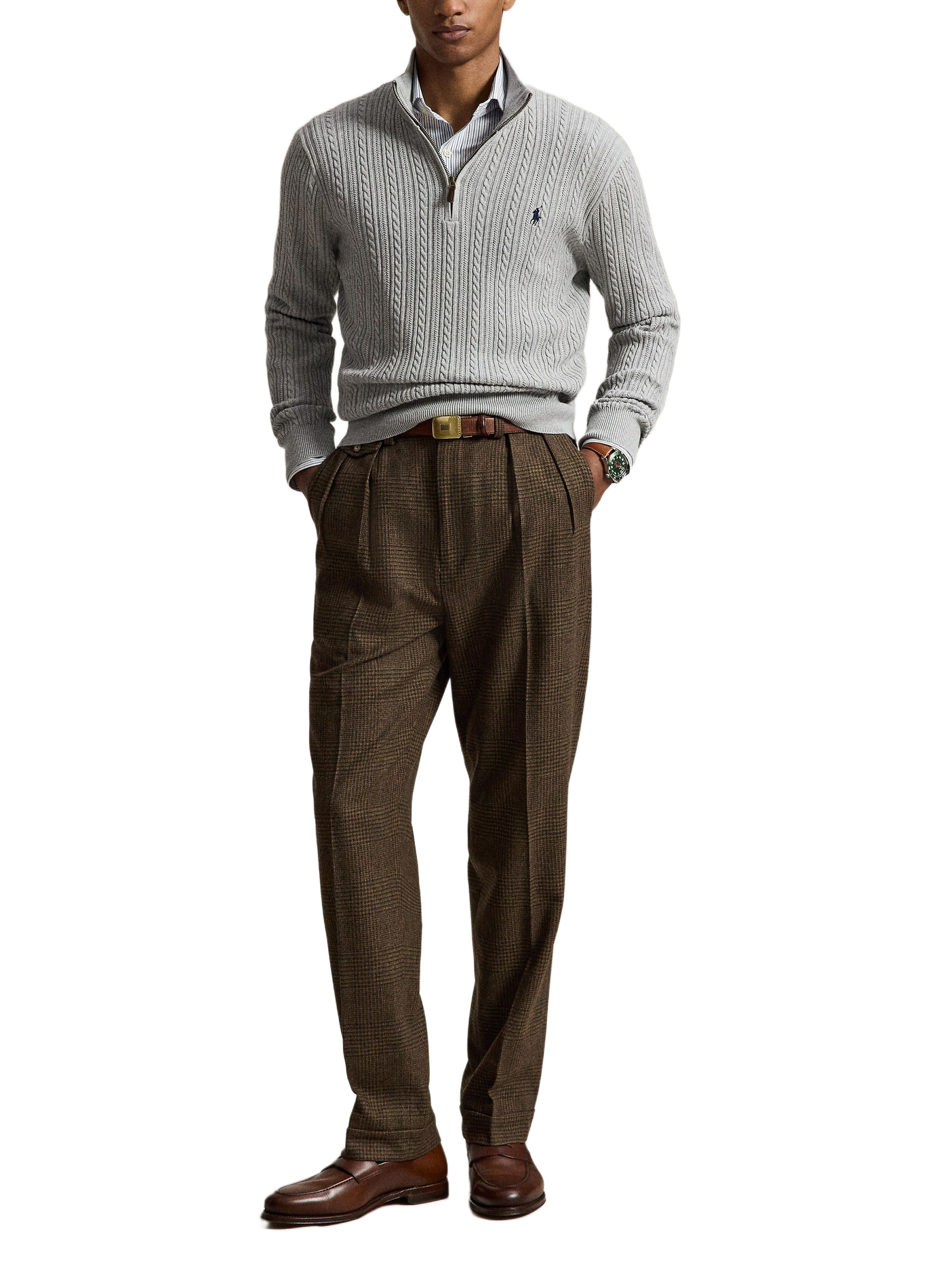 Straight twisted cotton sweater | Grey POLO RALPH LAUREN Men