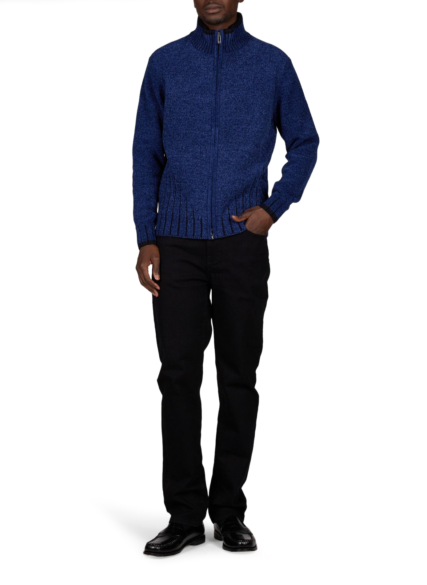 Straight knit sweater with high neck ARMANI EXCHANGE Blue