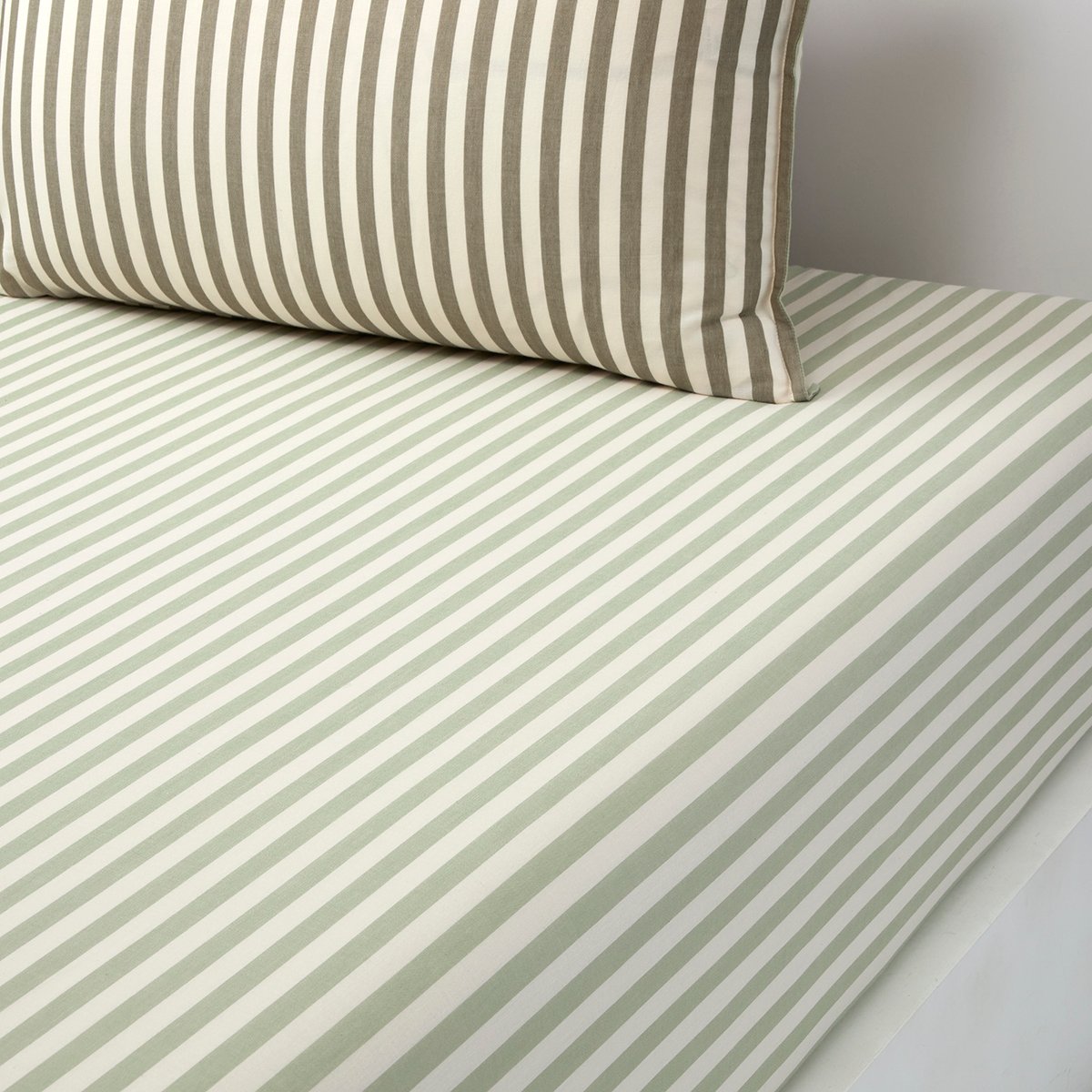 Drap housse en satin de coton, fifty-fifty  Kaki