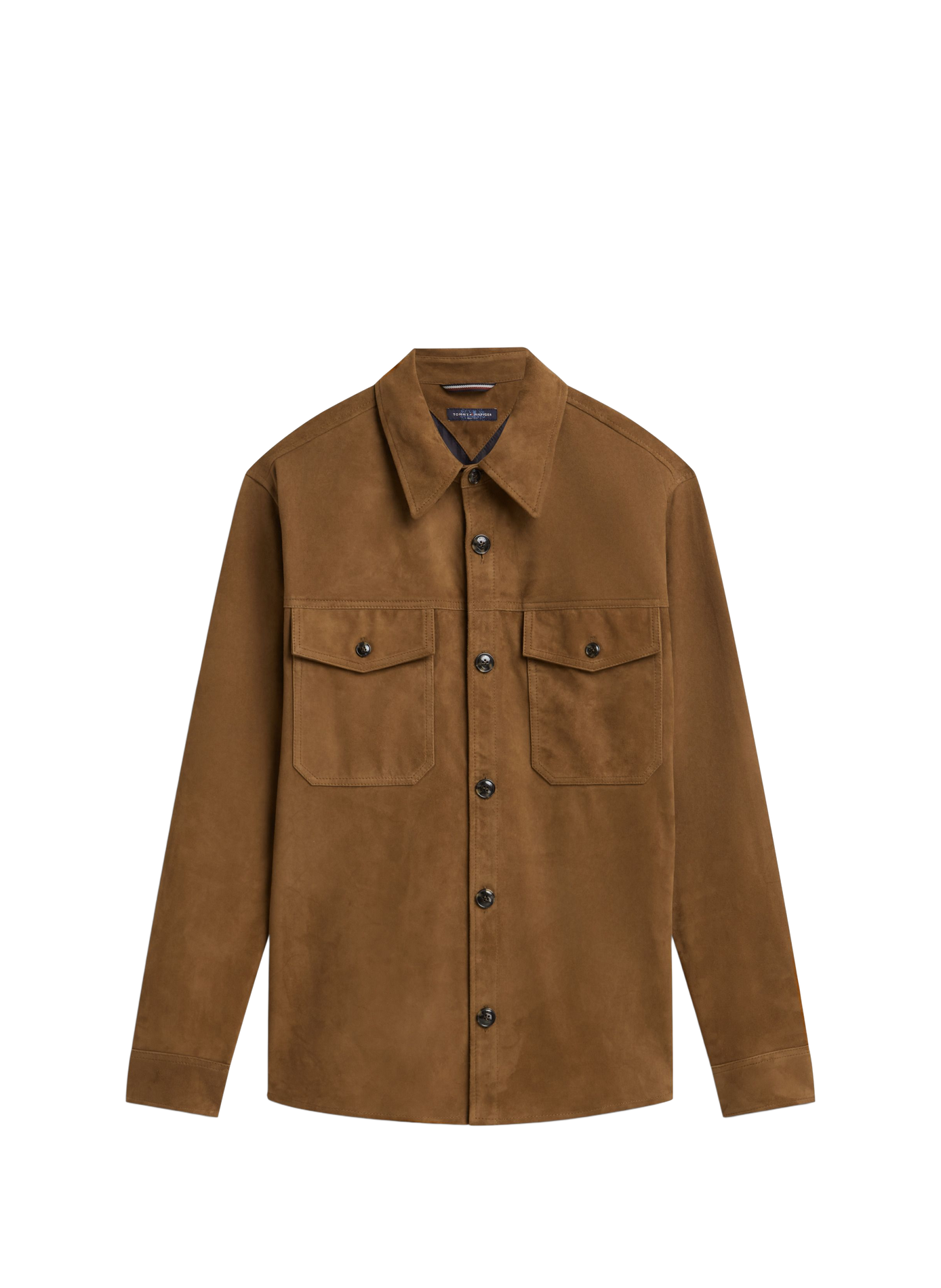 Jacket with classic leather collar TOMMY HILFIGER Brown