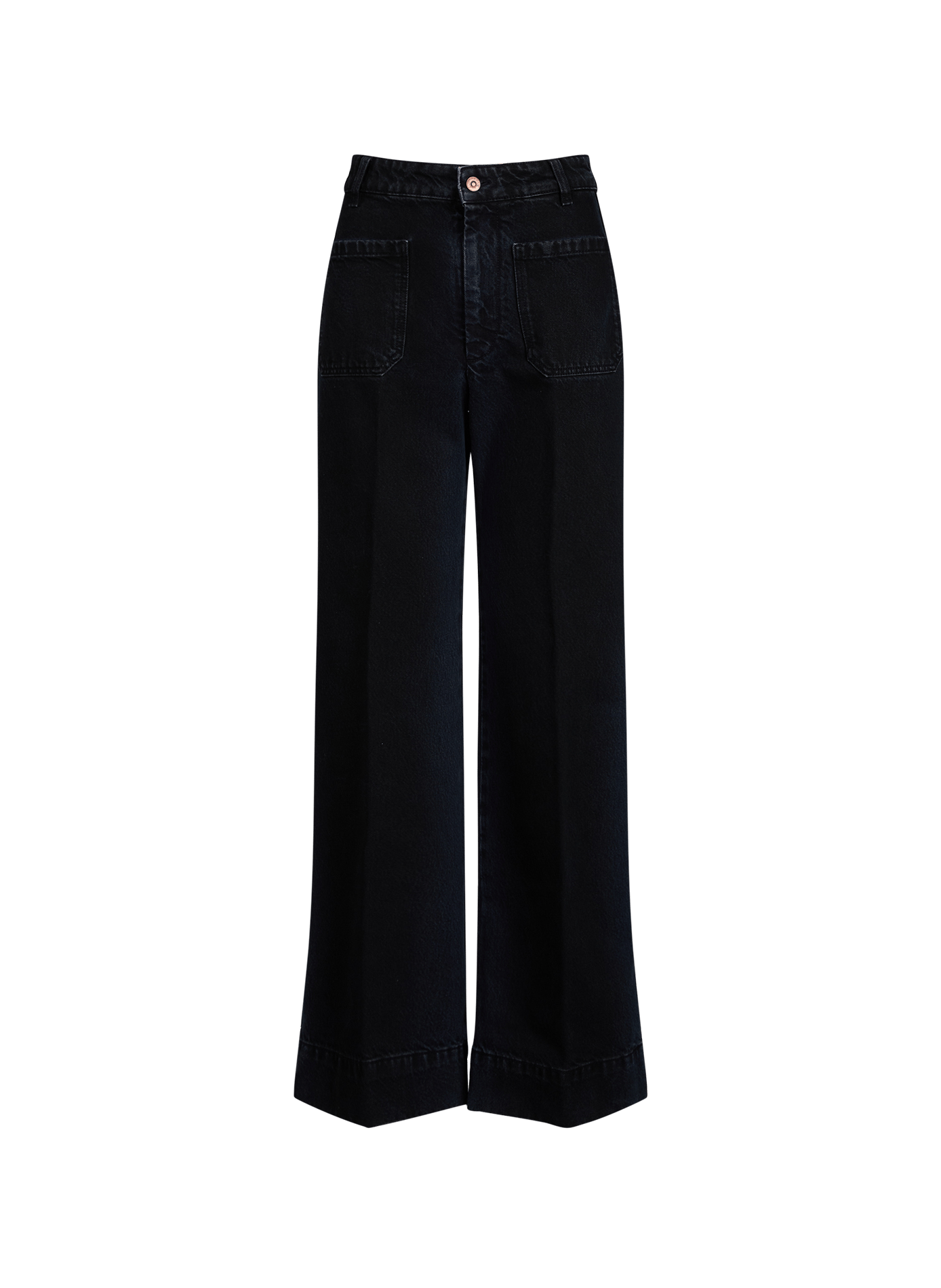 Jean droit Alina en denim de coton VICTORIA BECKHAM Bleu