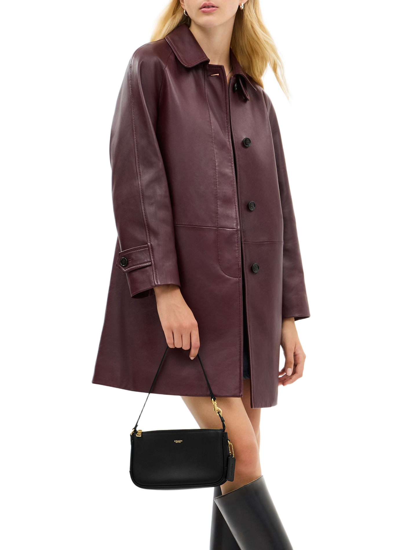 PLAZA leather handbag COACH Black
