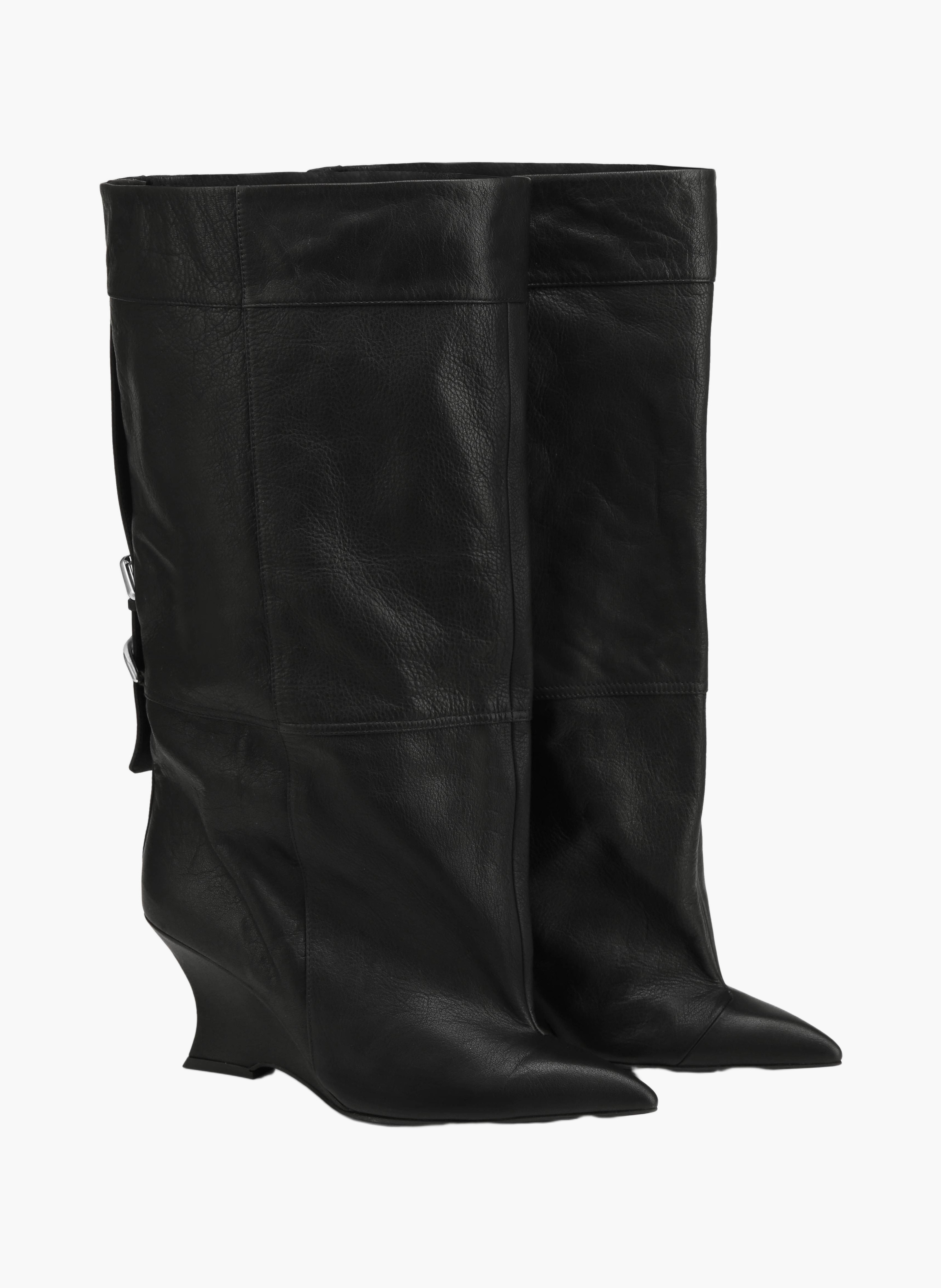 Leren harness-enkellaarzen | Zwart NAKED WOLFE Dames