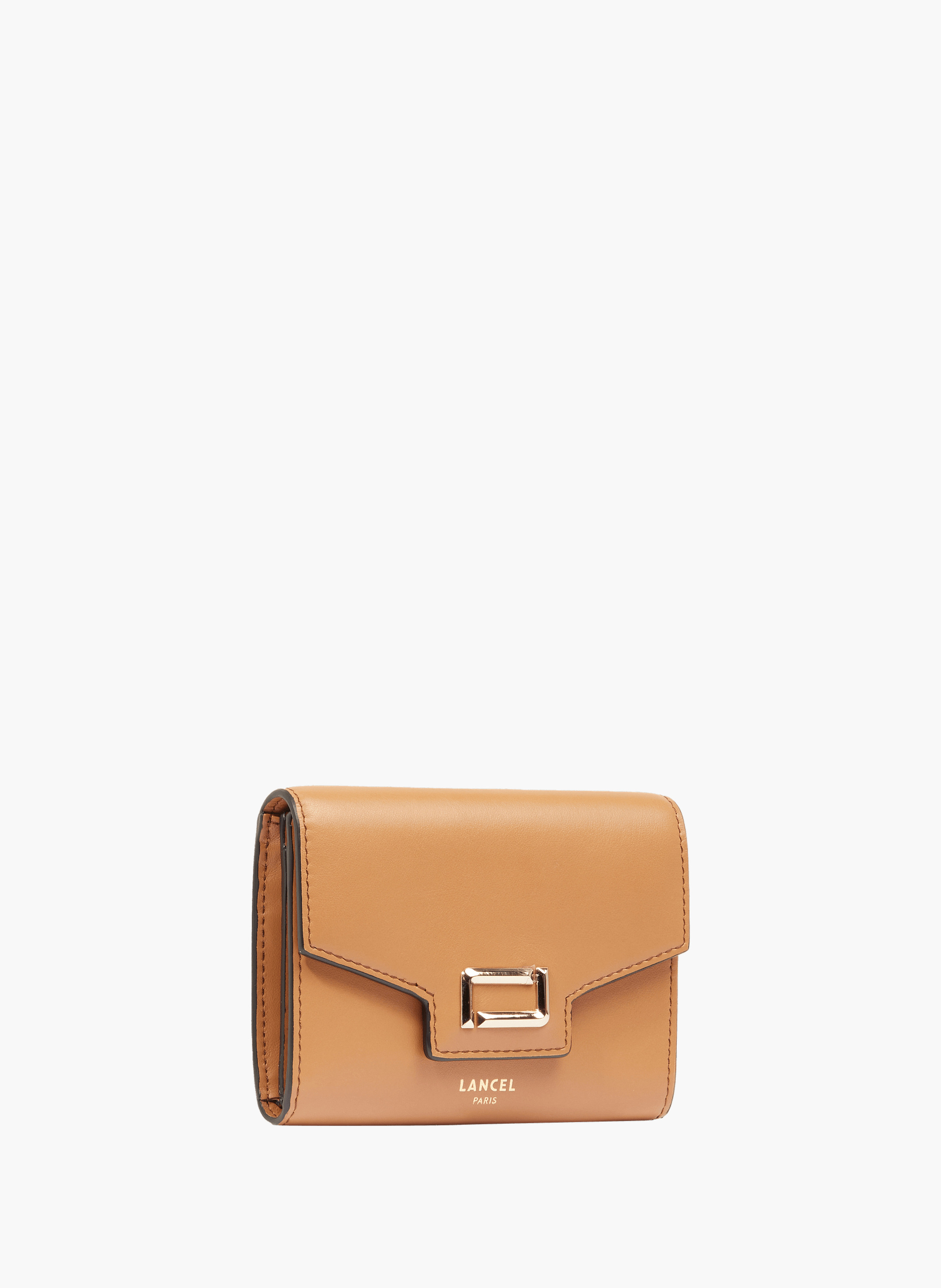 Portefeuille rectangulaire rabat angèle de lancel en cuir LANCEL Marron