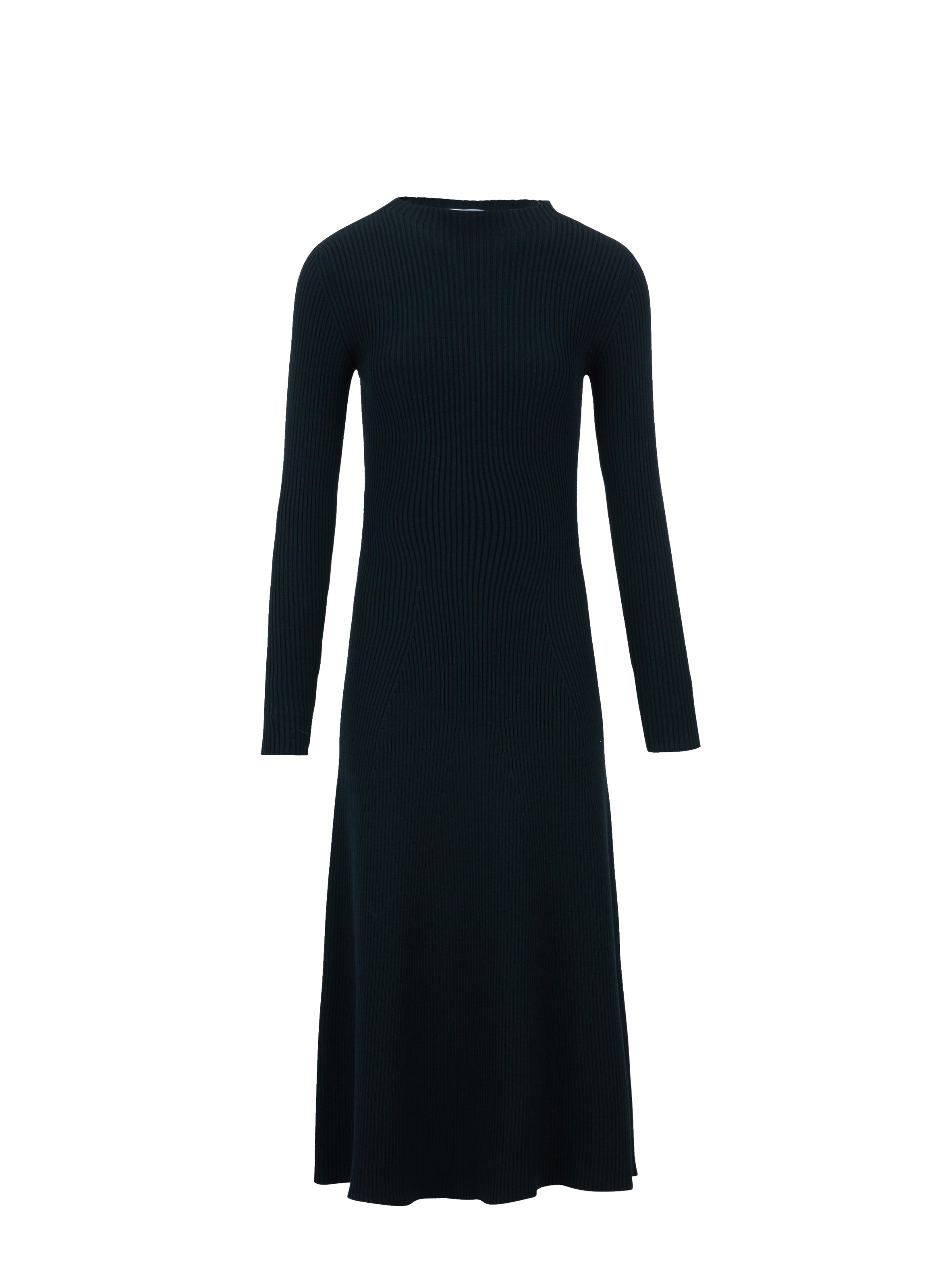 PRADA Robe longue en laine Noir