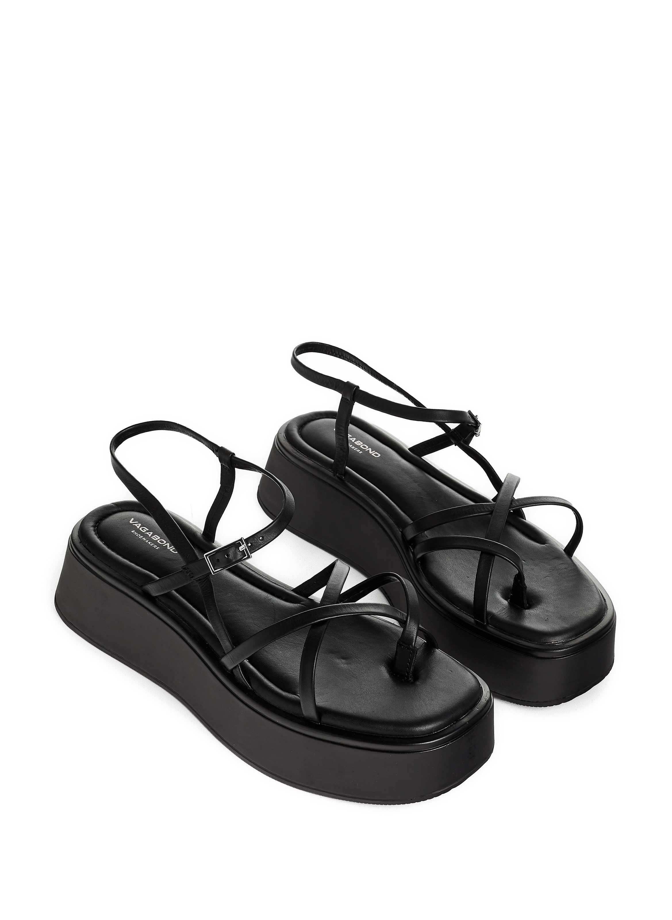 Leather wedge sandals VAGABOND SHOEMAKERS Black