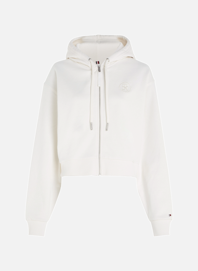 Cropped hoodie with zip TOMMY HILFIGER