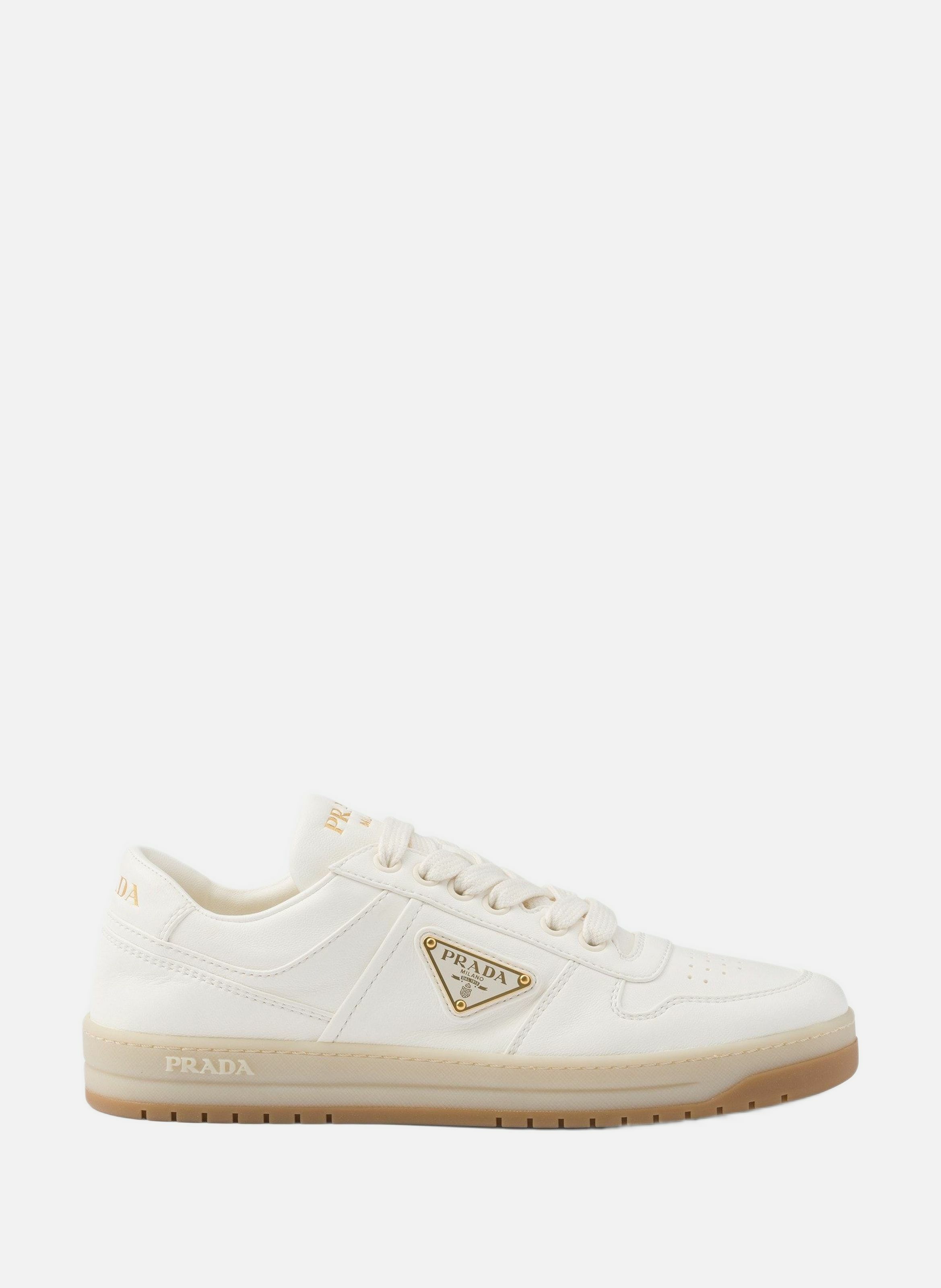 Sneakers downtown en cuir nappa PRADA Beige