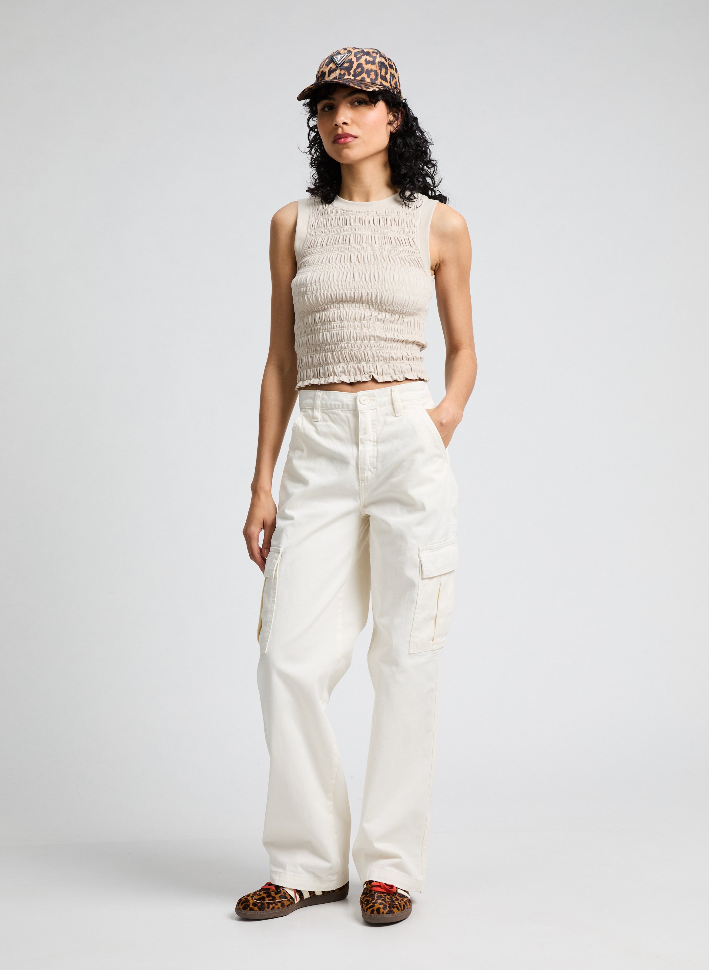 Cotton Cargo Pants GUESS Beige