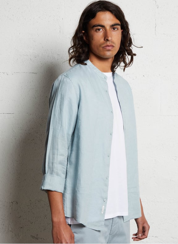 Chemise oversize en lin Bleu by IKKS IKKS Chemise oversize en lin Bleu