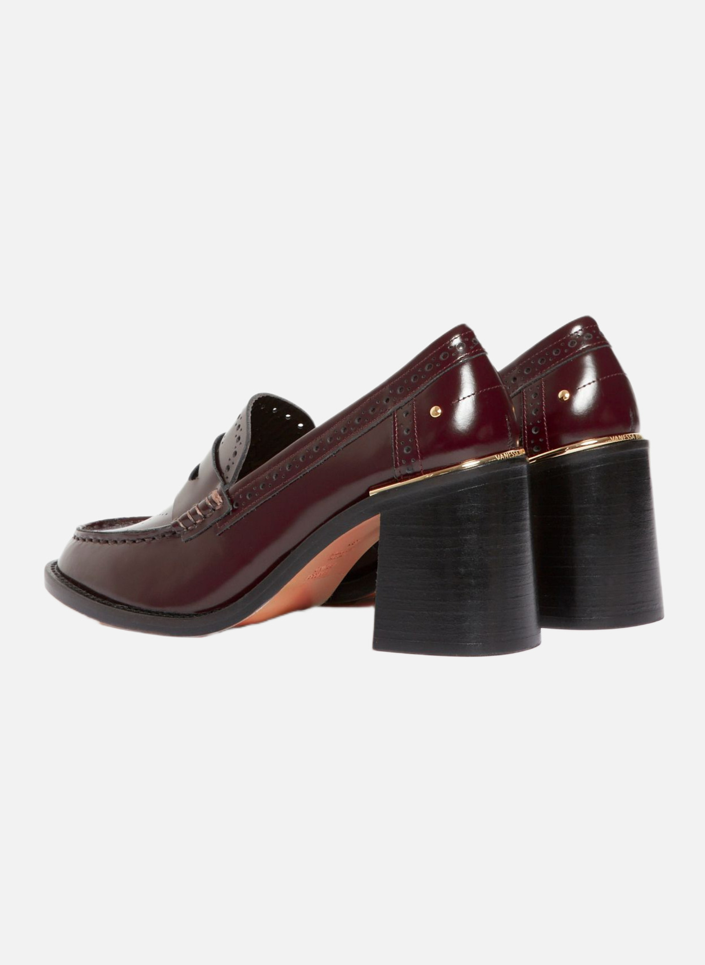 Mocassin à Talon en Cuir Lisse VANESSA BRUNO Marron