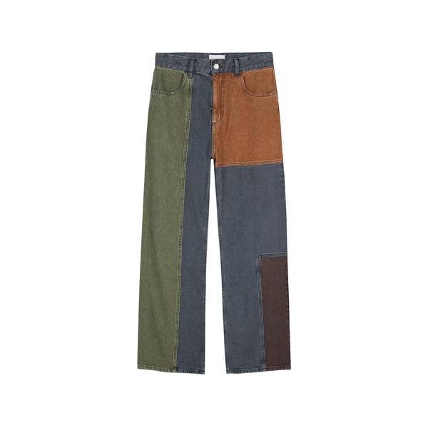 Bobo Choses Pantalon Effet Patchwork En Coton In Blue