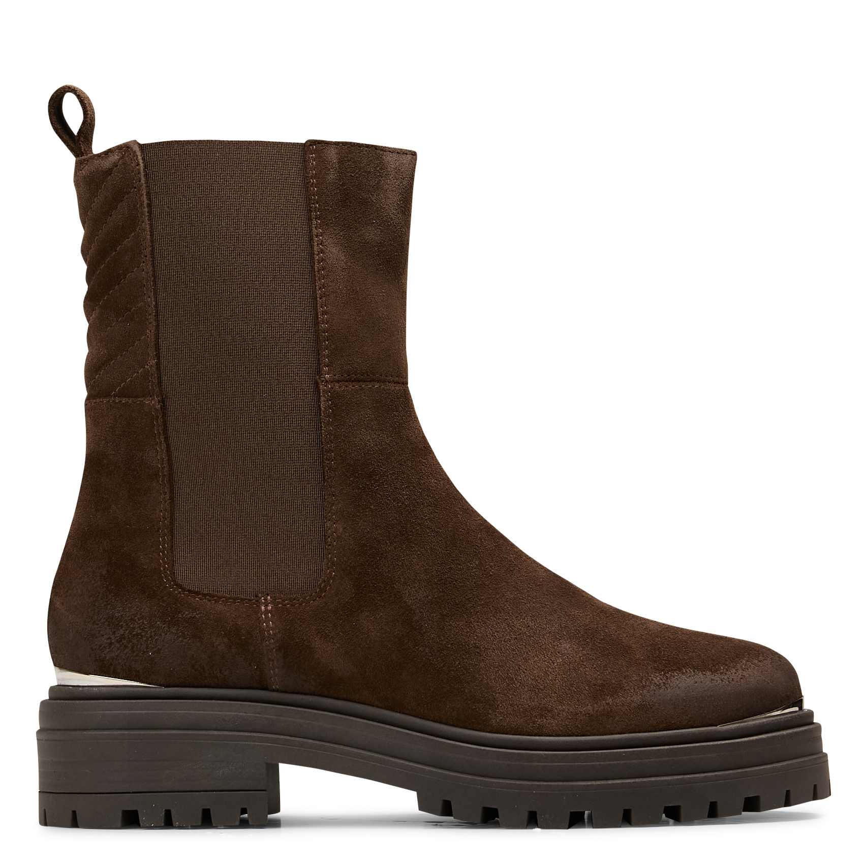Bottines chelsea en cuir velours IKKS Marron