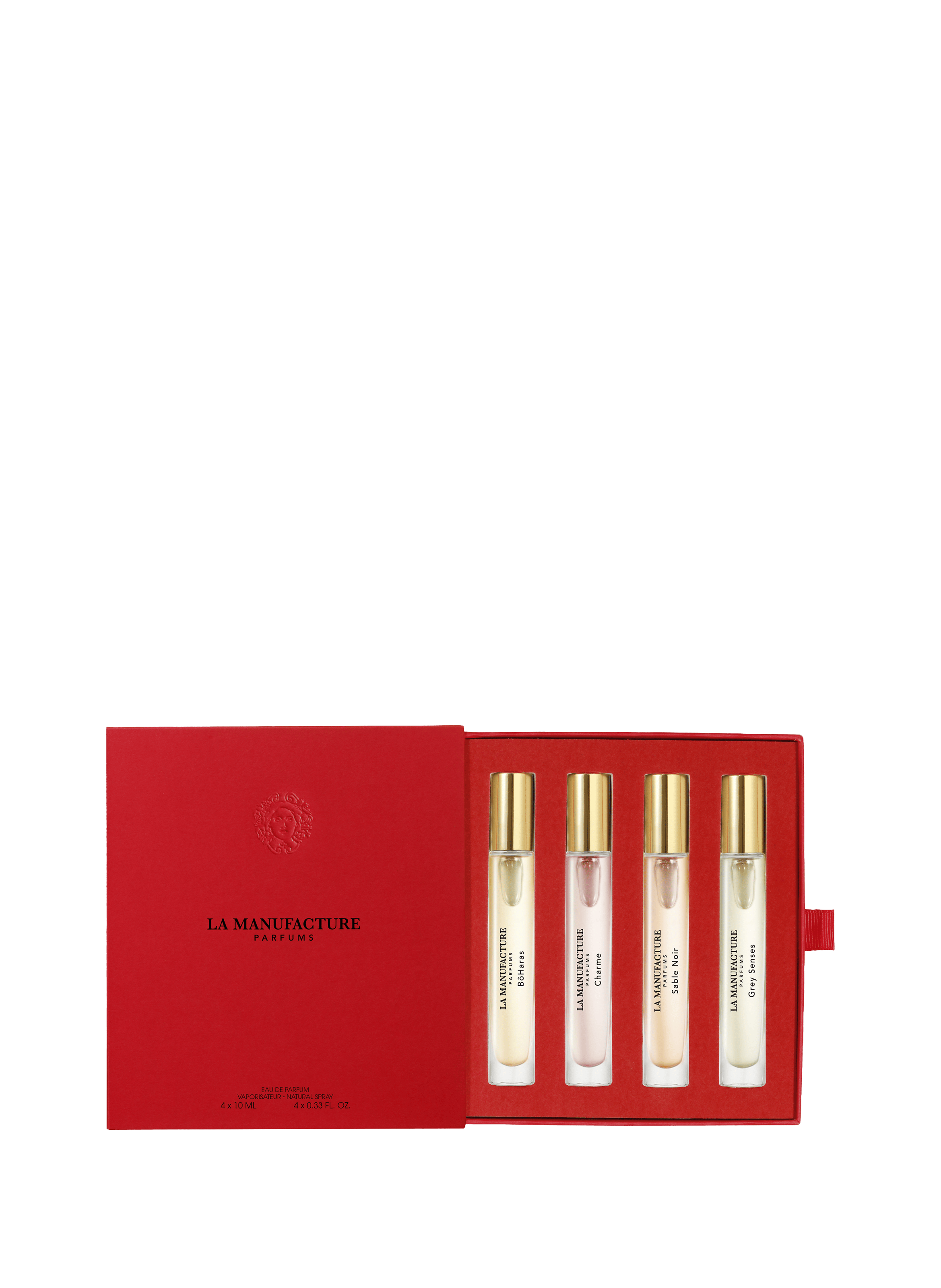 La Manufacture - Ontdekkingsset: Collectie Opus Materialen 4 x 10ml (Bôharas, Charme, Zwart Zand, Grijze Zintuigen) LA MANUFACTURE No color