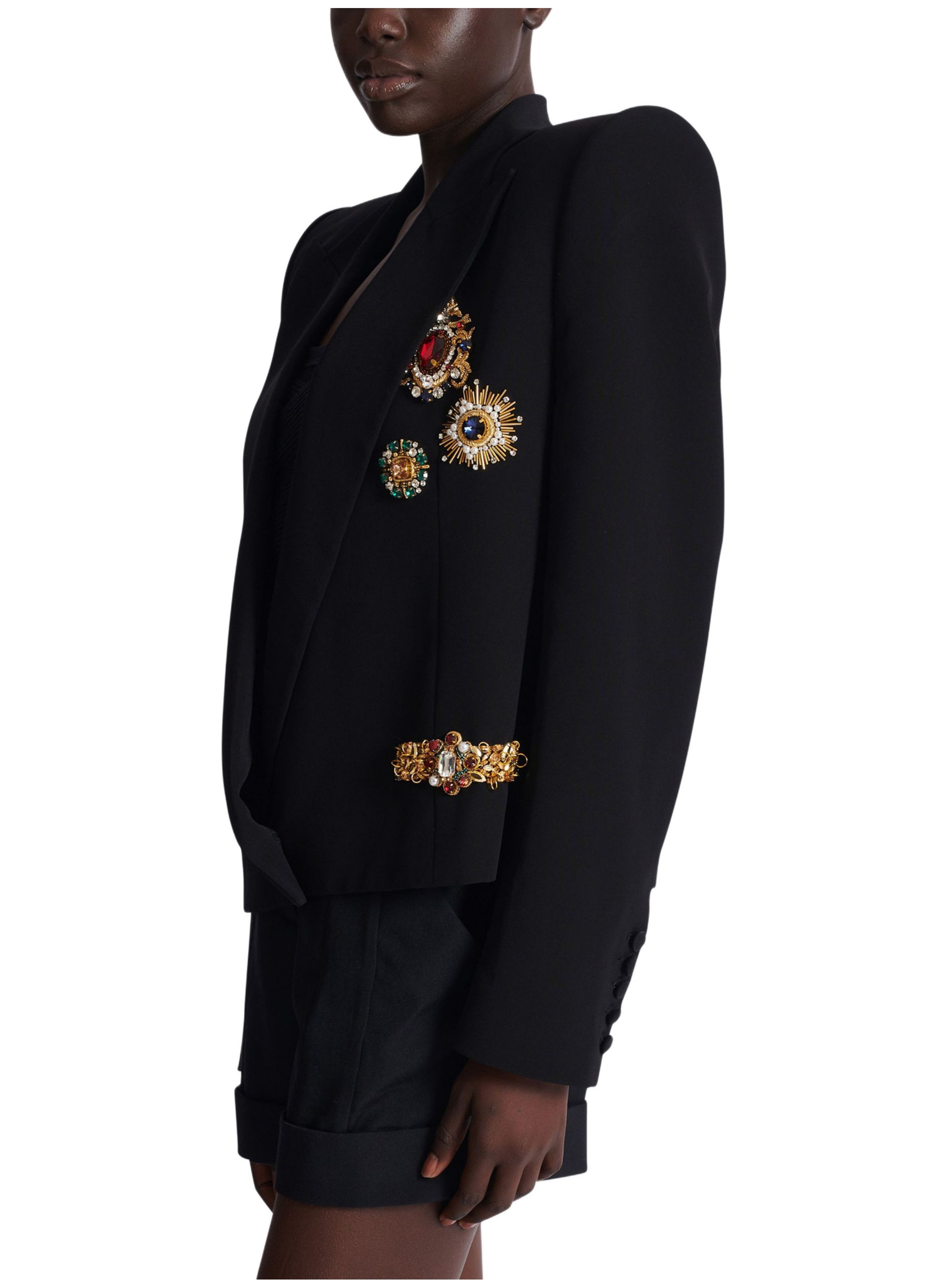 Spencer brodé BALMAIN Noir