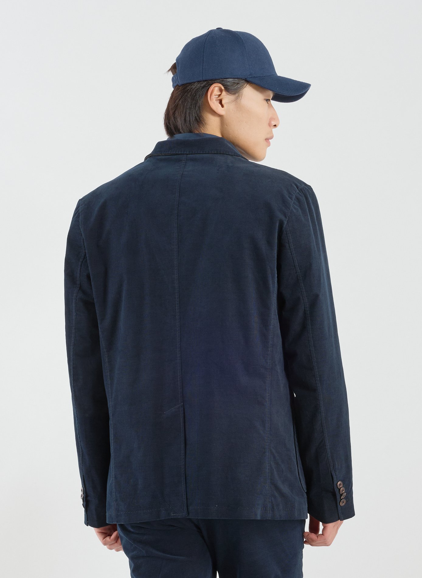 Blazer in blended cotton with tailored collar LA MARTINA Blue