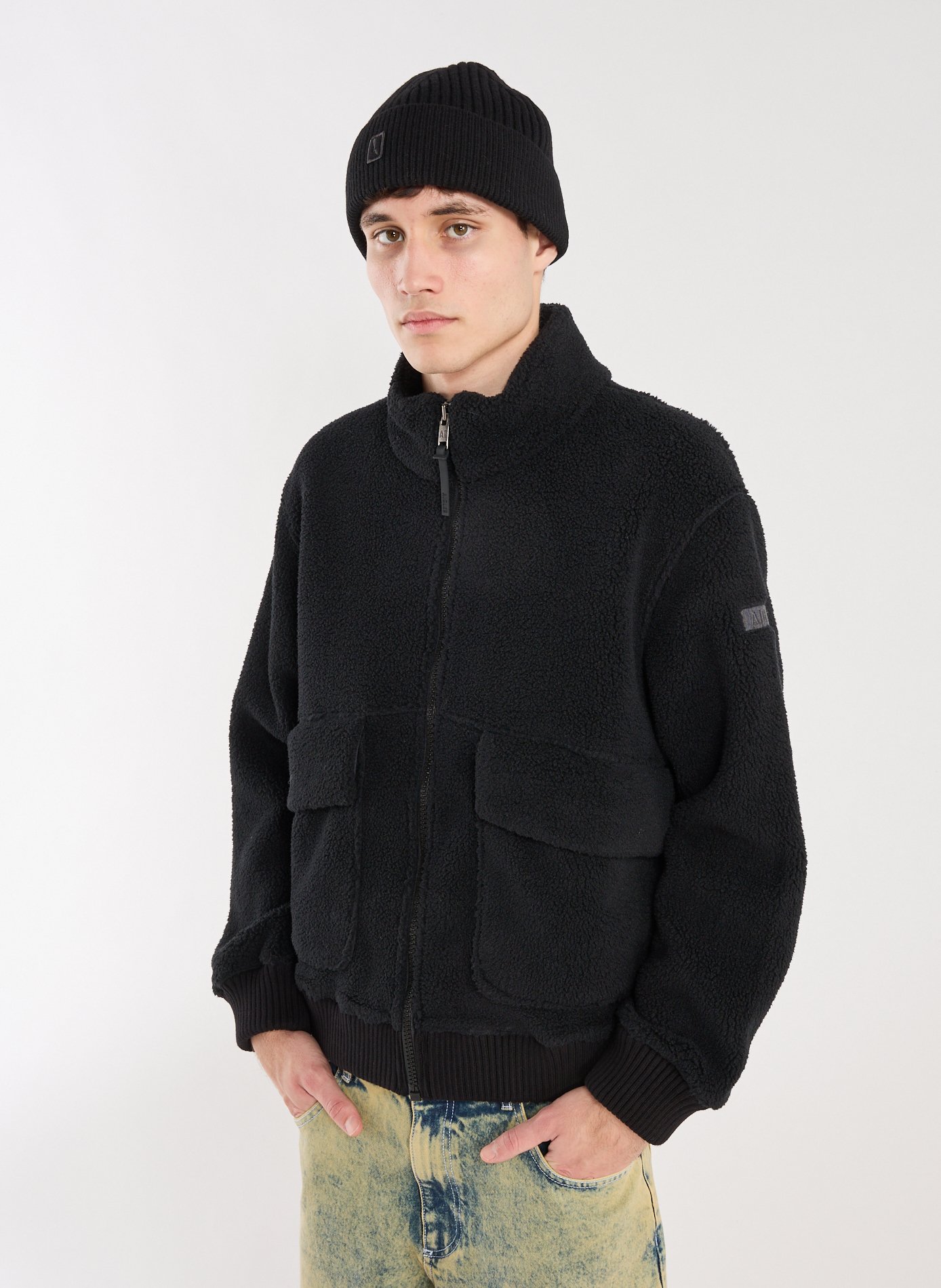 Blouson shearling à col montant AIGLE Noir