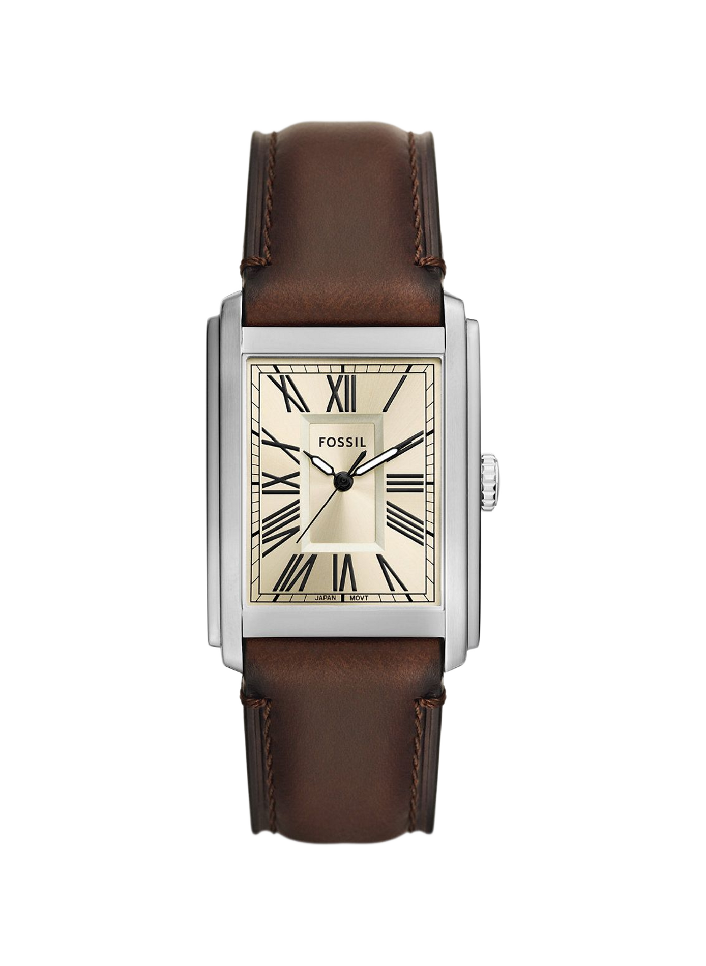 Montre quartz bracelet en cuir FOSSIL Marron
