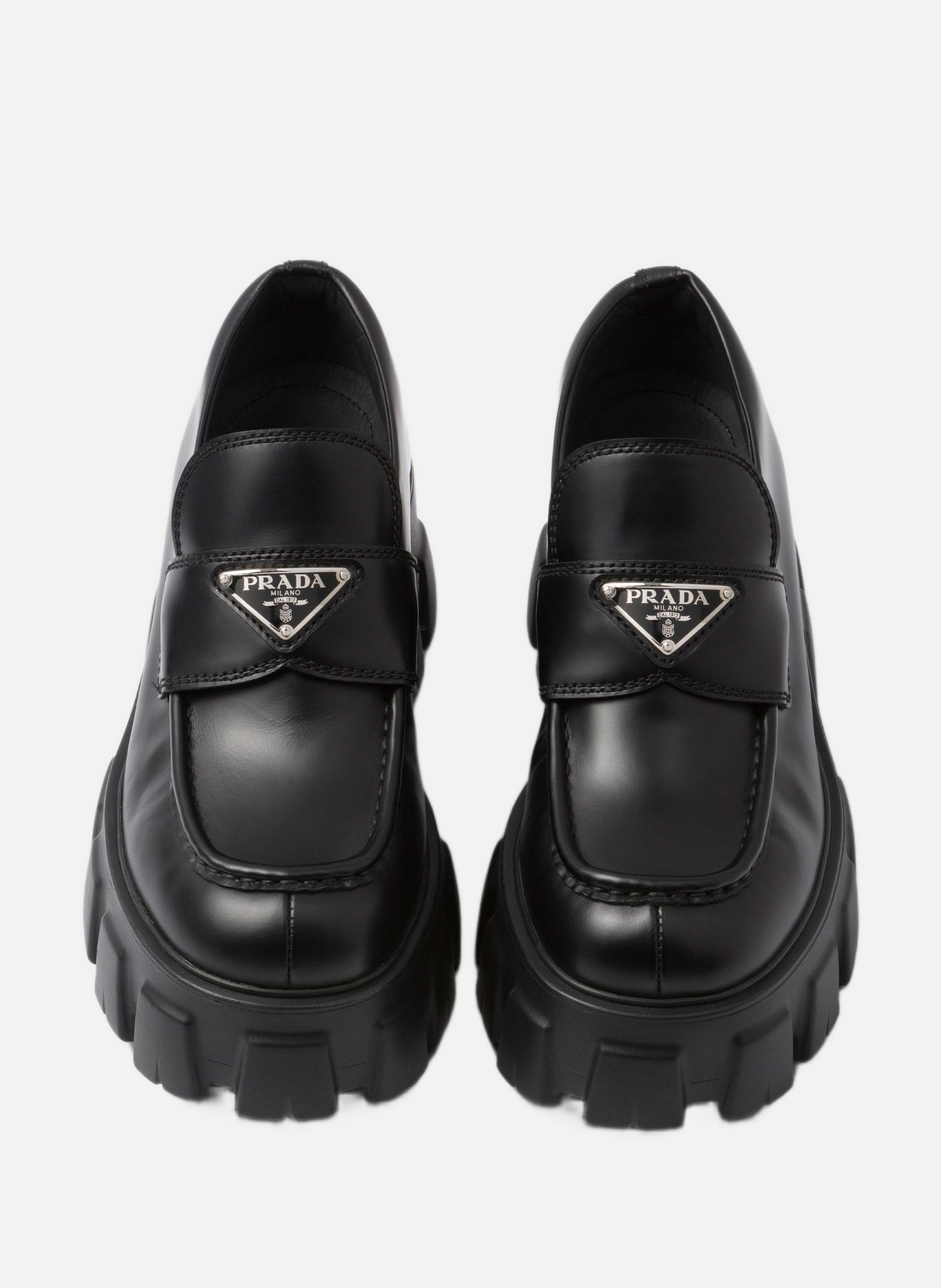 Mocassins monolith en cuir brossé Noir