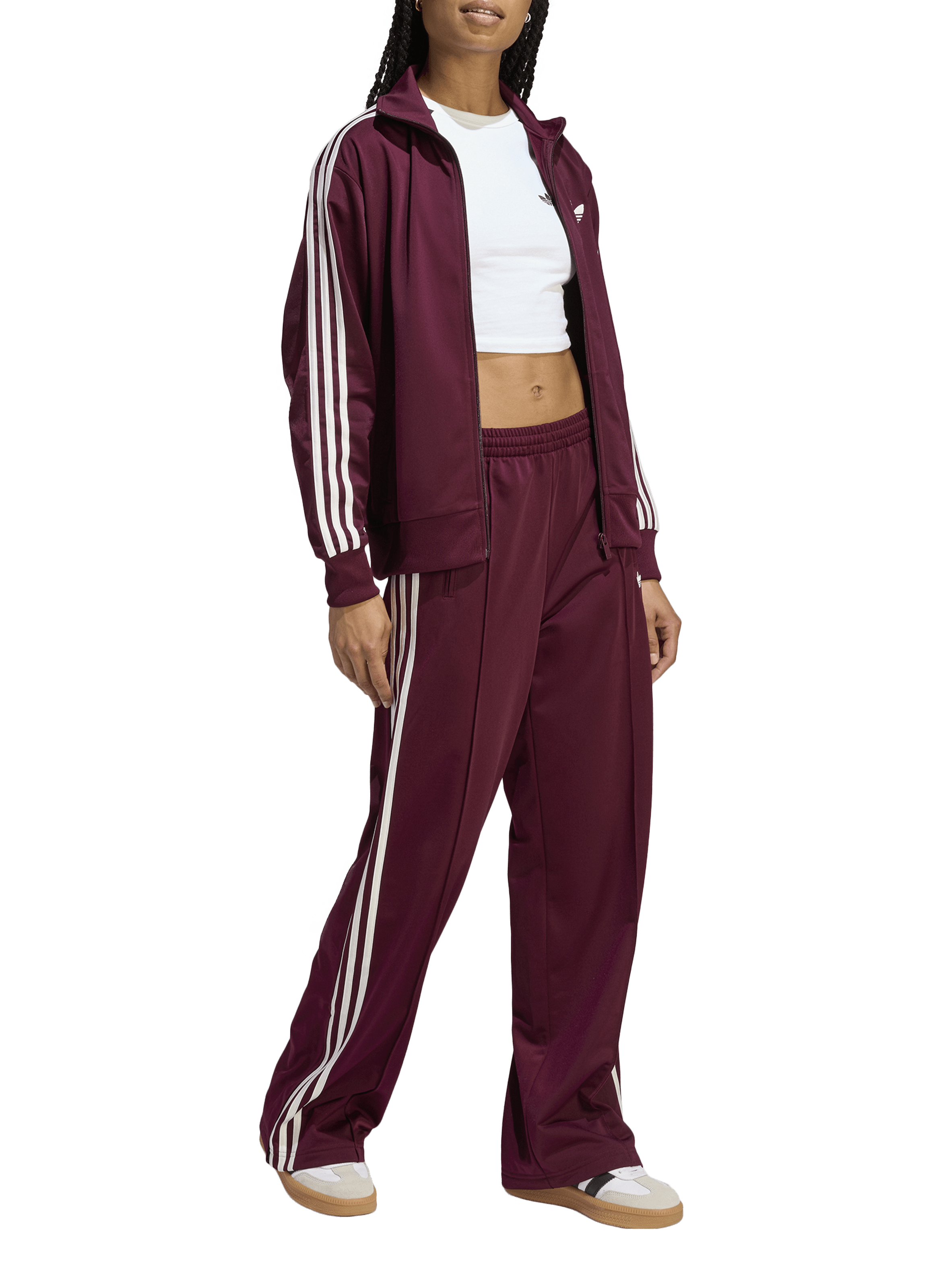 Jacket with high neck logo ADIDAS Brown